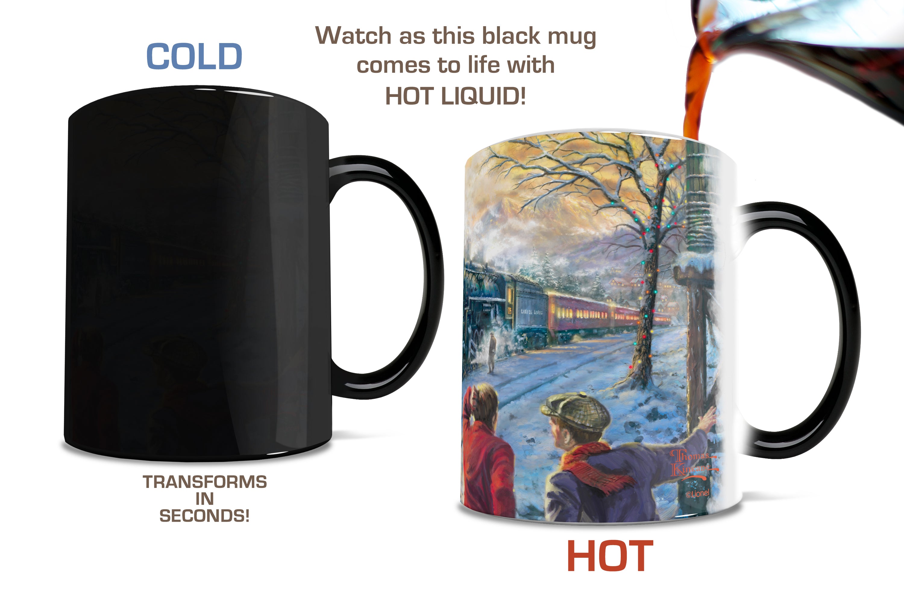Lionel Train (All Aboard for Christmas - Thomas Kinkade Studios) Morphing Mugs®  Heat-Sensitive Mug MMUG1356