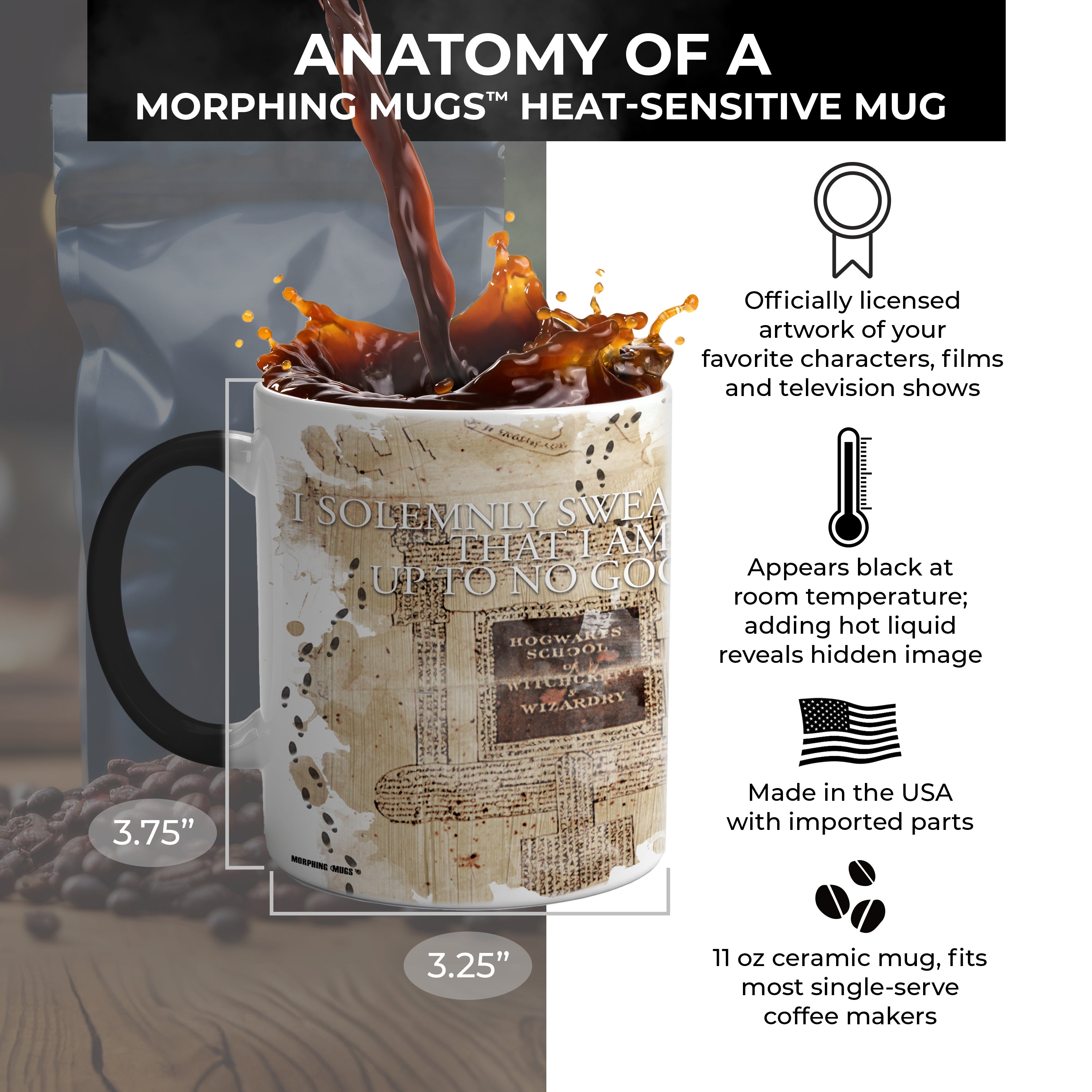 Harry Potter (Marauders Map) Morphing Mugs® Heat Sensitive Mug MMUG135