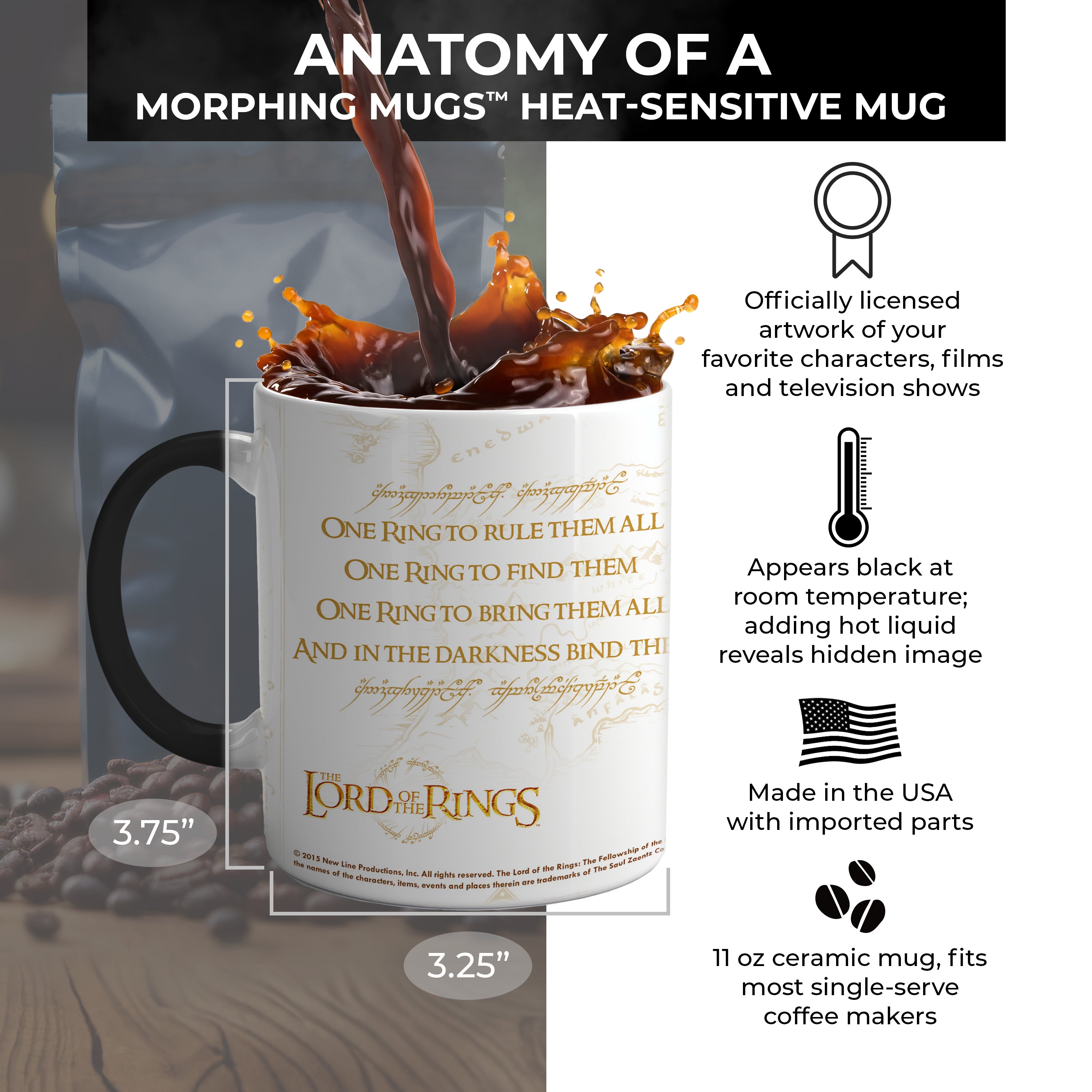 The Lord of the Rings (One Ring) Morphing Mugs® Heat-Sensitive Mug MMUG142