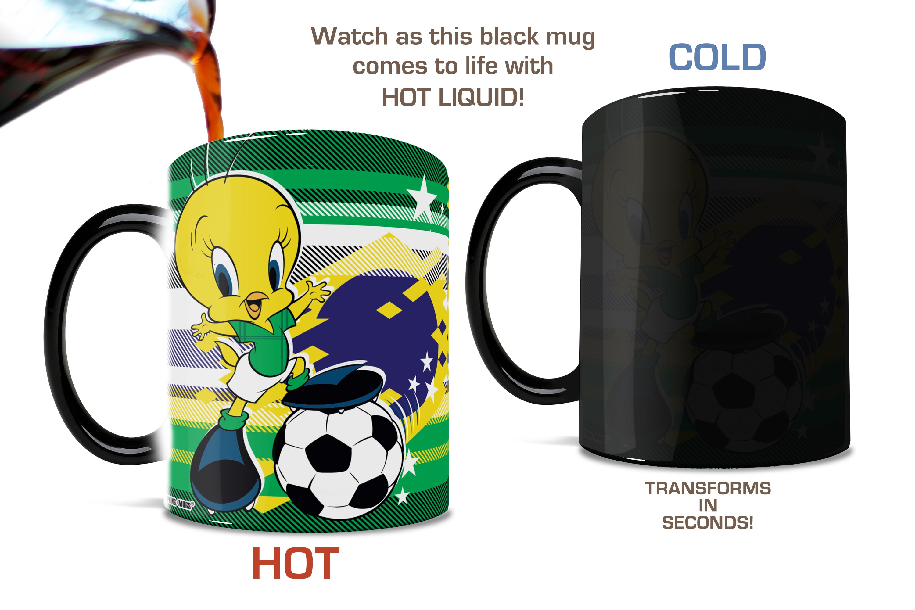 Looney Tunes (Team Brazil Soccer - Tweety Bird) Morphing Mugs® Heat-Sensitive Mug MMUG1473