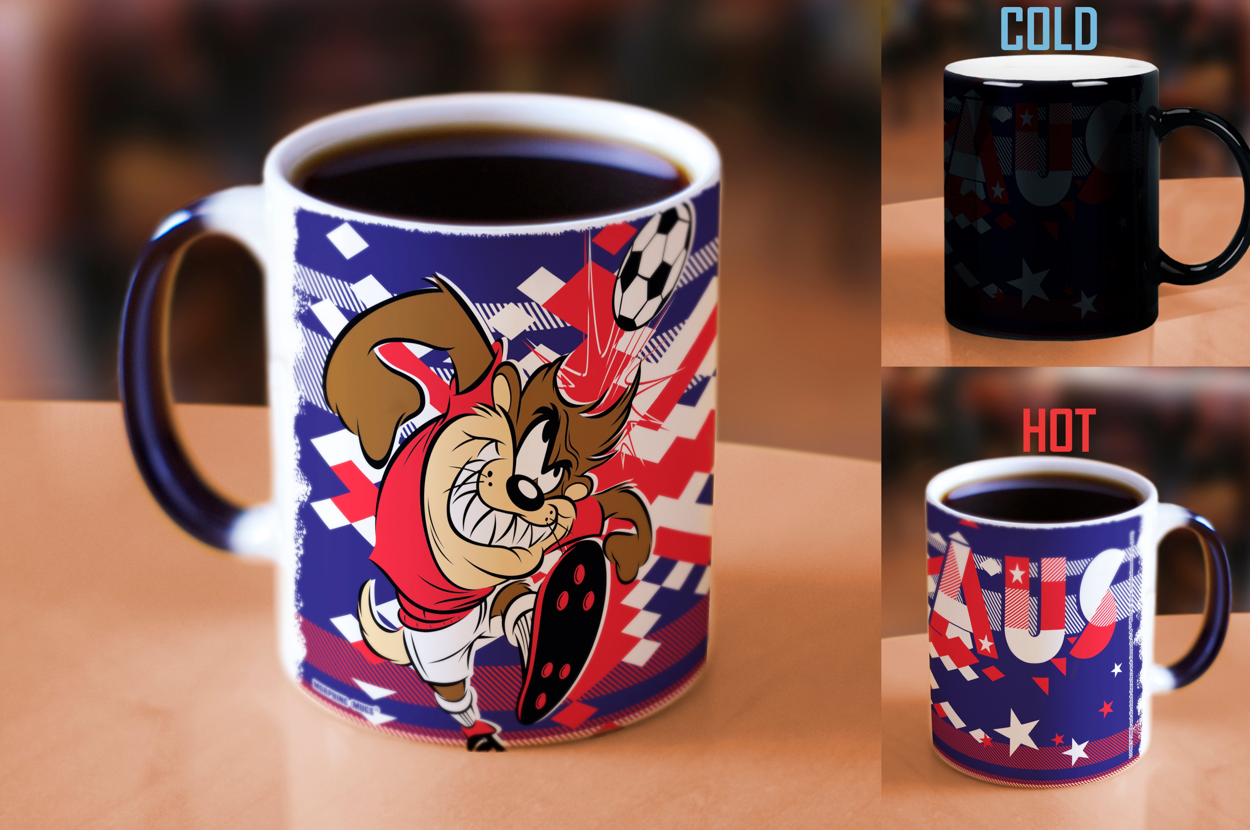 Looney Tunes (Team Australia Soccer - Taz) Morphing Mugs® Heat-Sensitive Mug MMUG1476