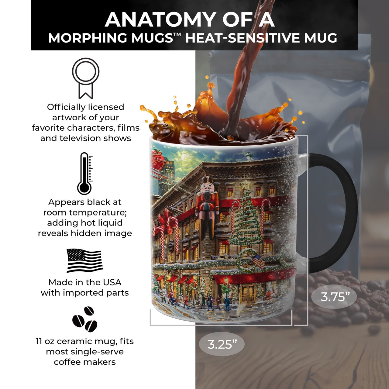 Elf Thomas Kinkade Studios (Buddy’s New York Christmas) Morphing Mugs® Heat-Sensitive Mug MMUG1522