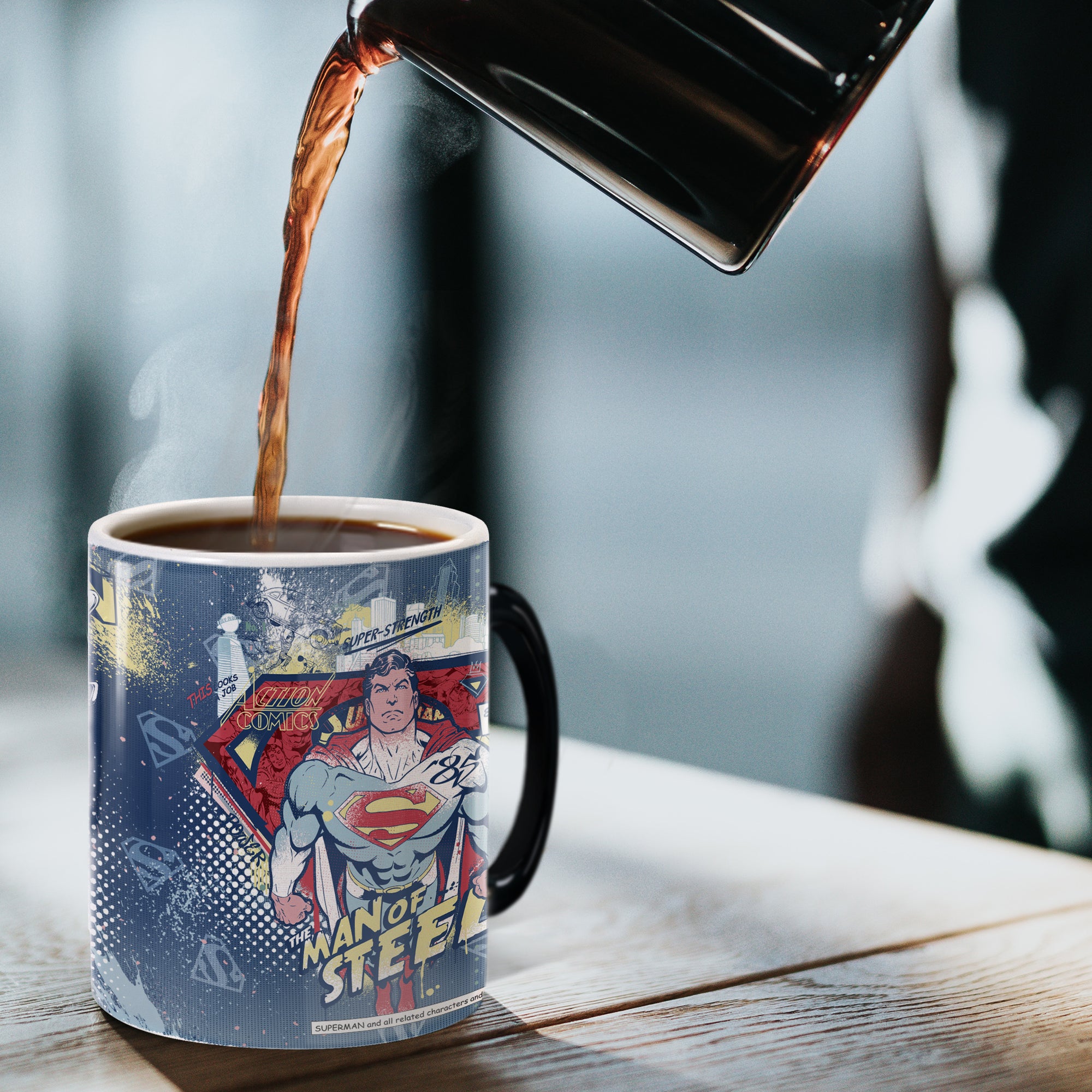 DC Comics (Superman 85th Anniversary - Ink and Dots) Morphing Mugs® Heat-Sensitive Mug MMUG1544