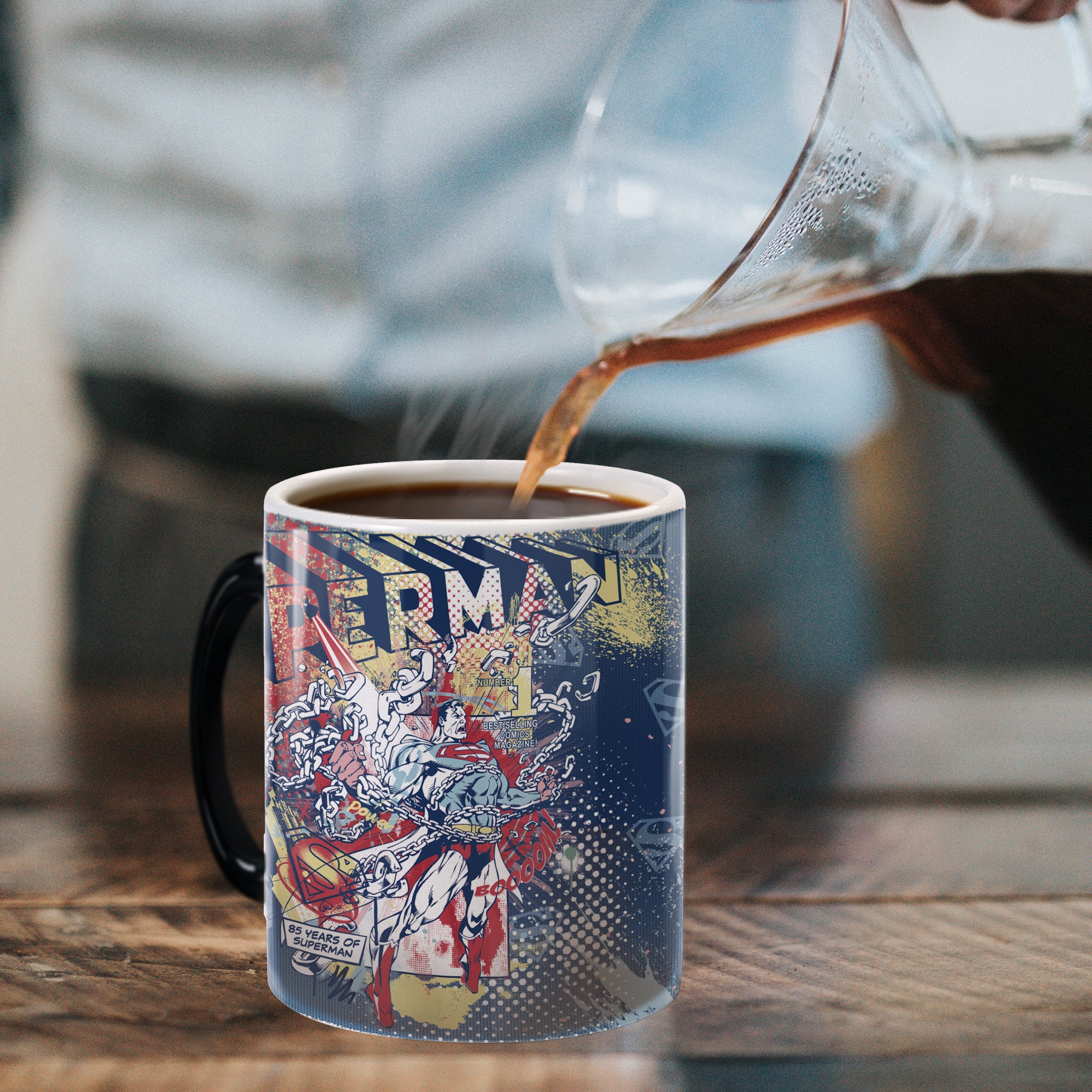 DC Comics (Superman 85th Anniversary - Ink and Dots) Morphing Mugs® Heat-Sensitive Mug MMUG1544