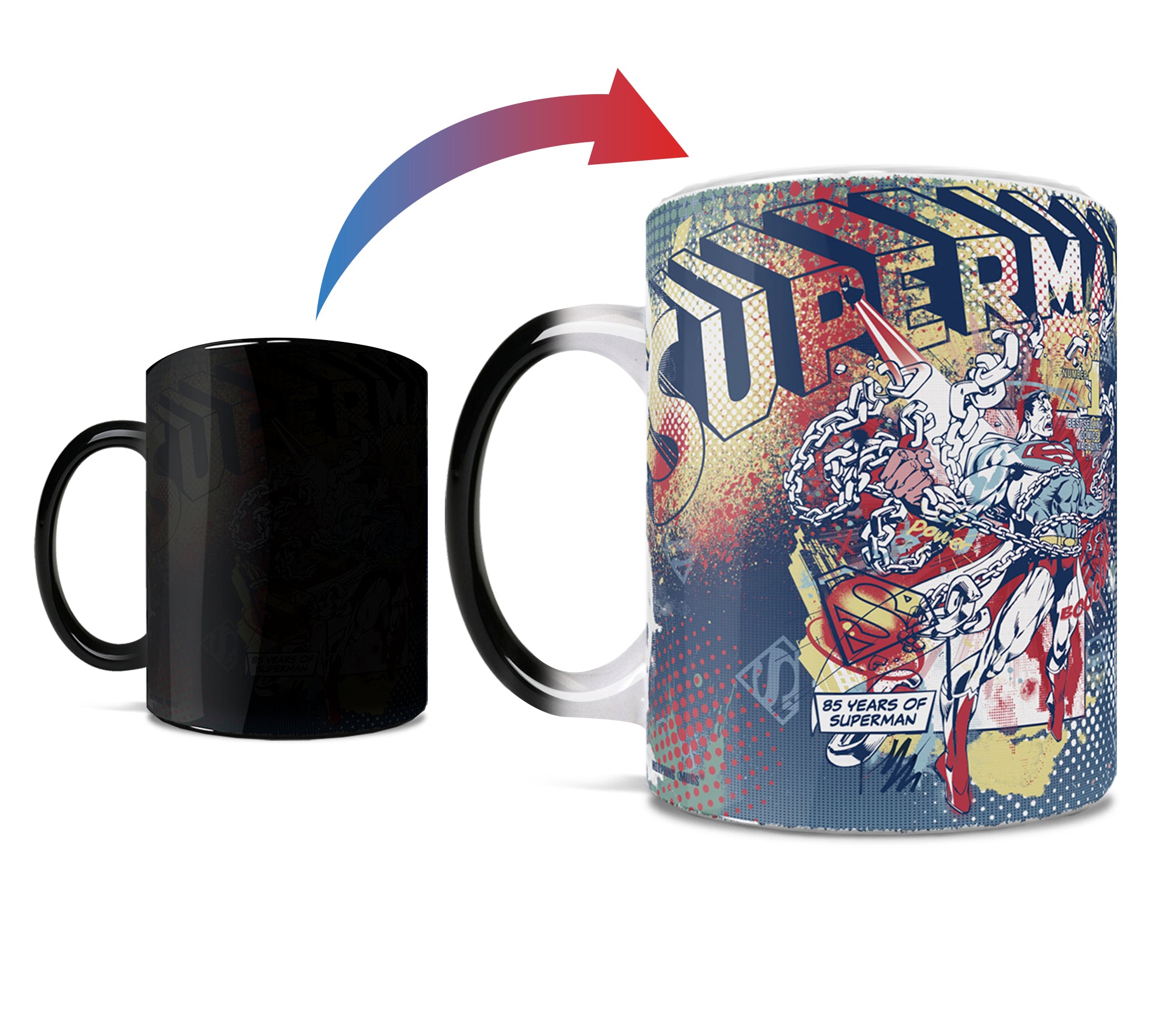 DC Comics (Superman 85th Anniversary - Ink and Dots) Morphing Mugs® Heat-Sensitive Mug MMUG1544