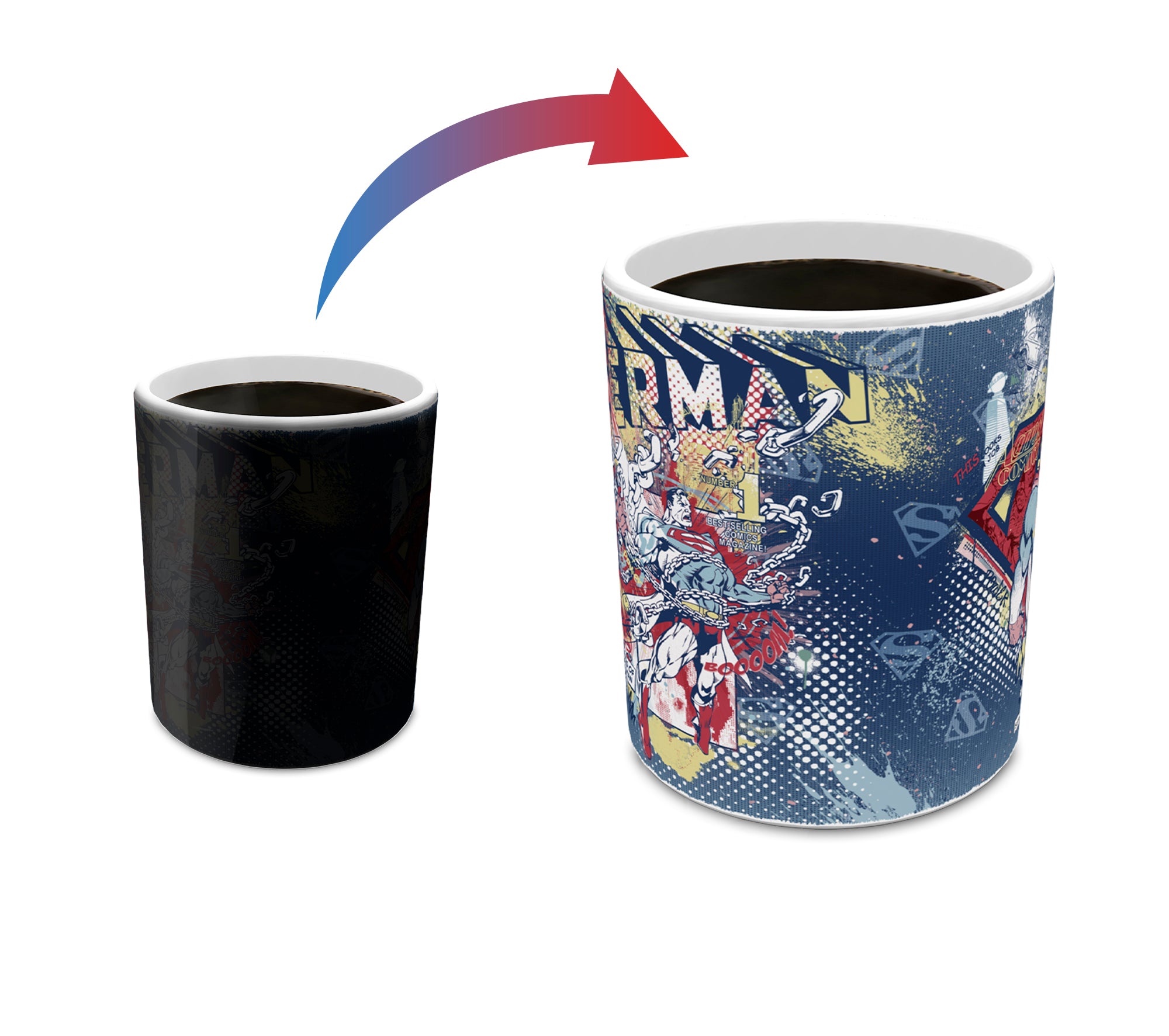DC Comics (Superman 85th Anniversary - Ink and Dots) Morphing Mugs® Heat-Sensitive Mug MMUG1544