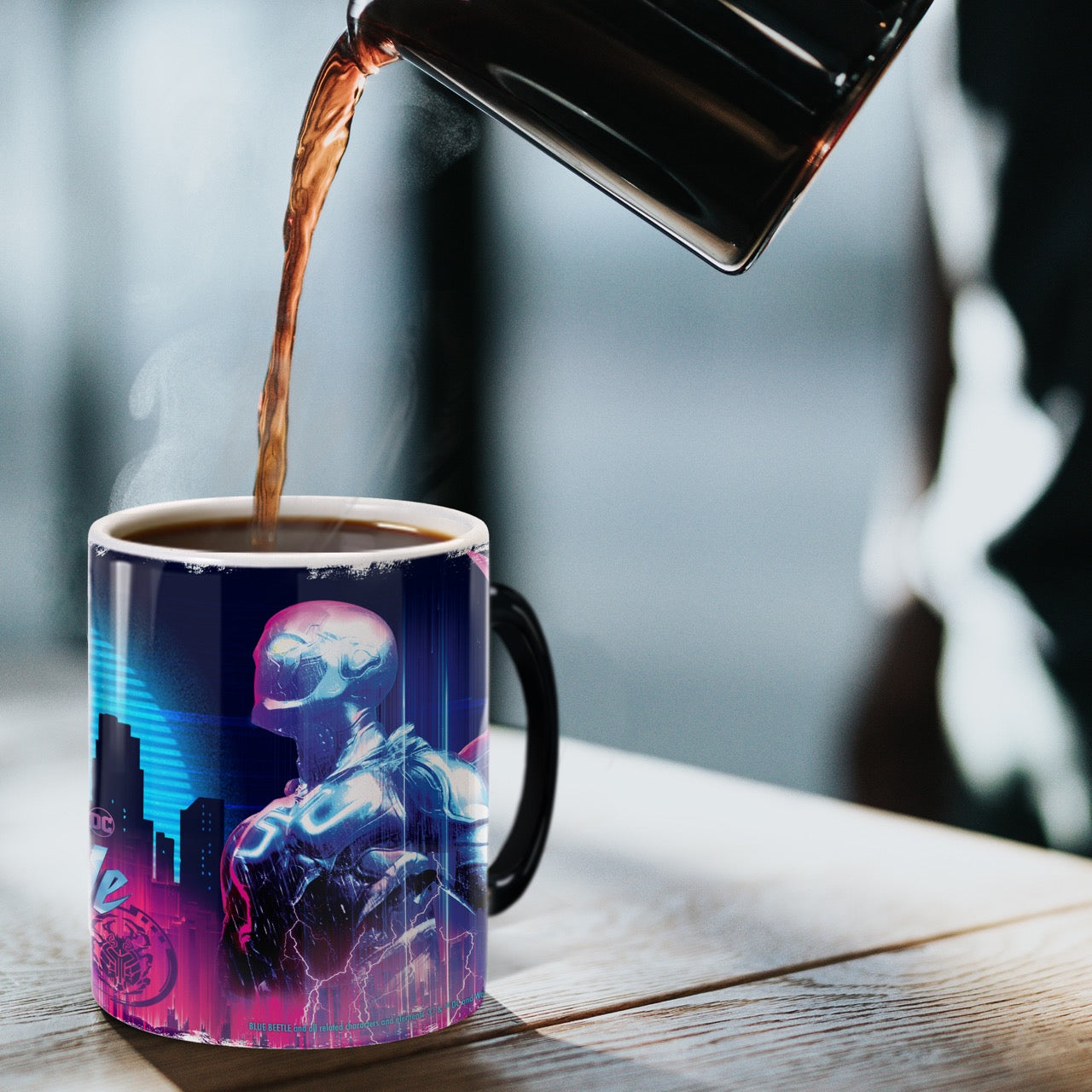 Blue Beetle (Pink & Blue) 11 oz Morphing Mugs® Heat-Sensitive Mug MMUG1555