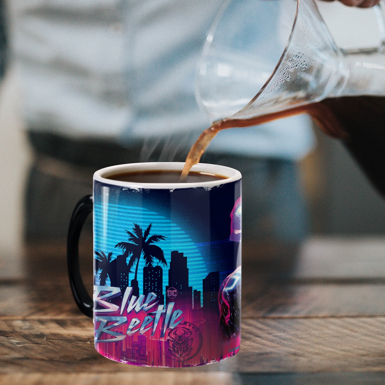 Blue Beetle (Pink & Blue) 11 oz Morphing Mugs® Heat-Sensitive Mug MMUG1555