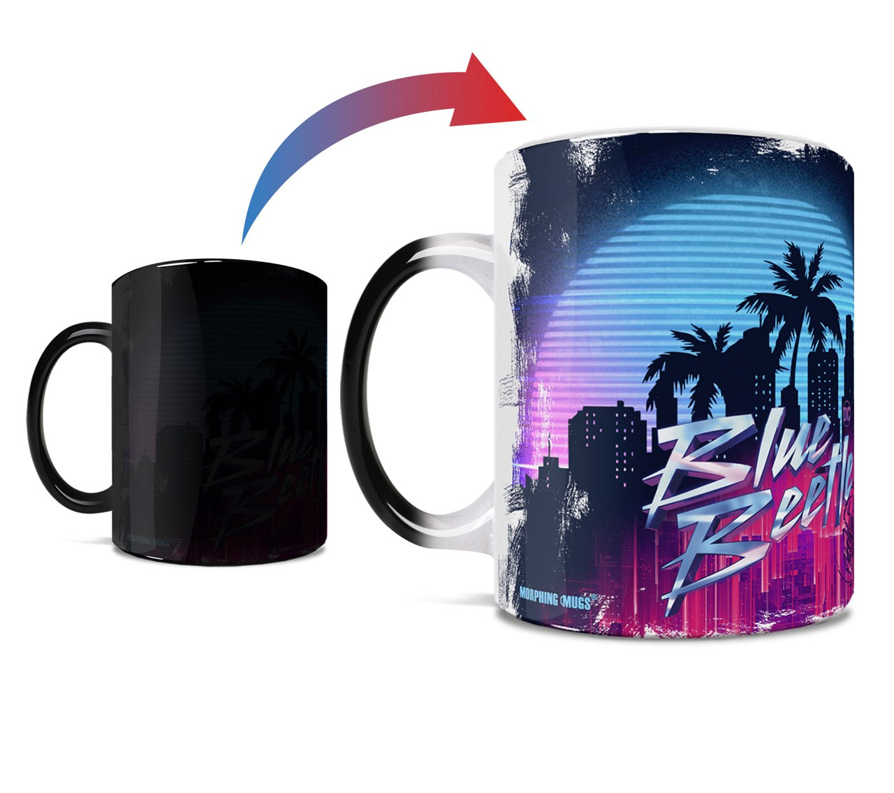 Blue Beetle (Pink & Blue) 11 oz Morphing Mugs® Heat-Sensitive Mug MMUG1555
