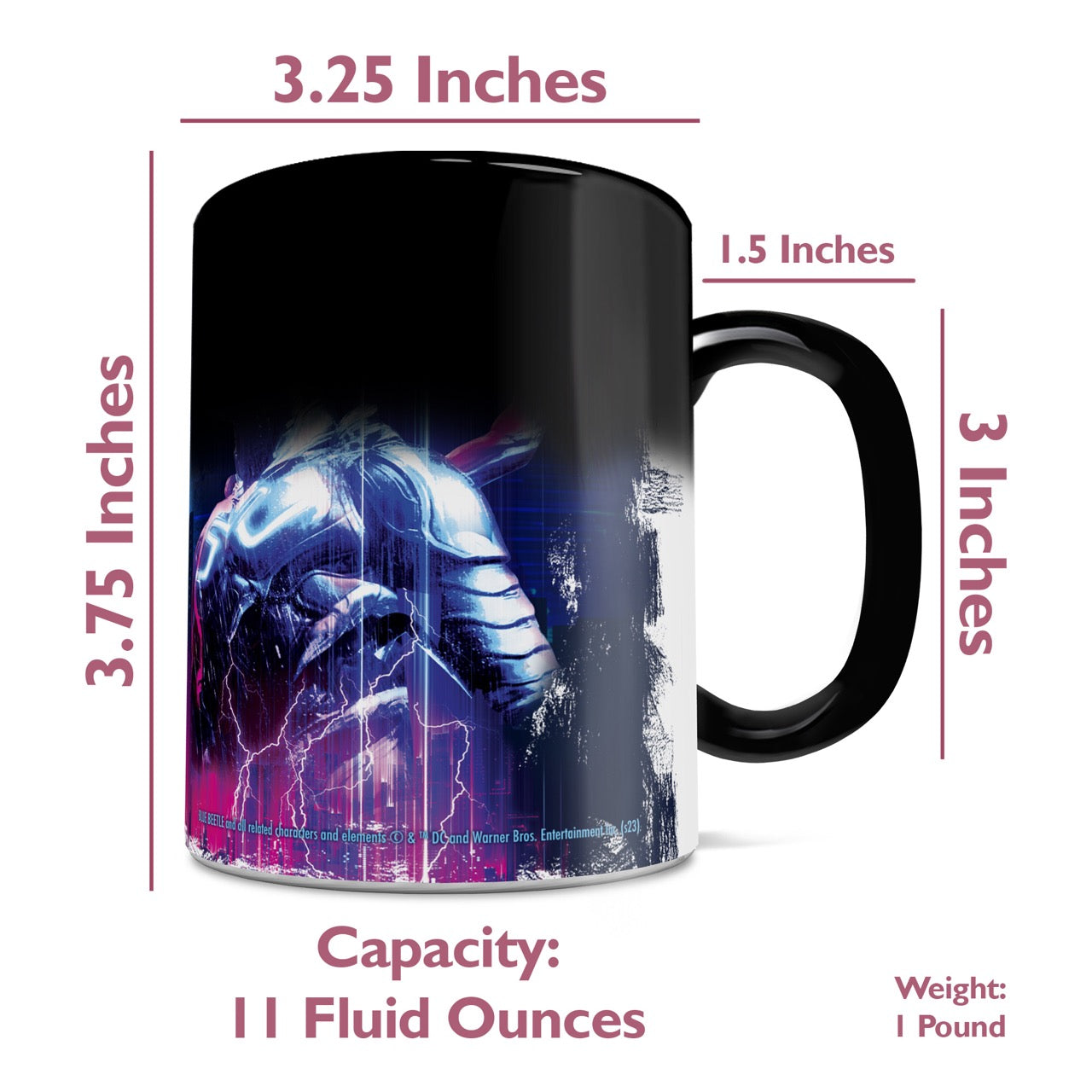 Blue Beetle (Pink & Blue) 11 oz Morphing Mugs® Heat-Sensitive Mug MMUG1555