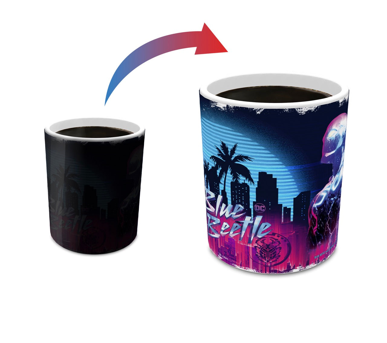 Blue Beetle (Pink & Blue) 11 oz Morphing Mugs® Heat-Sensitive Mug MMUG1555