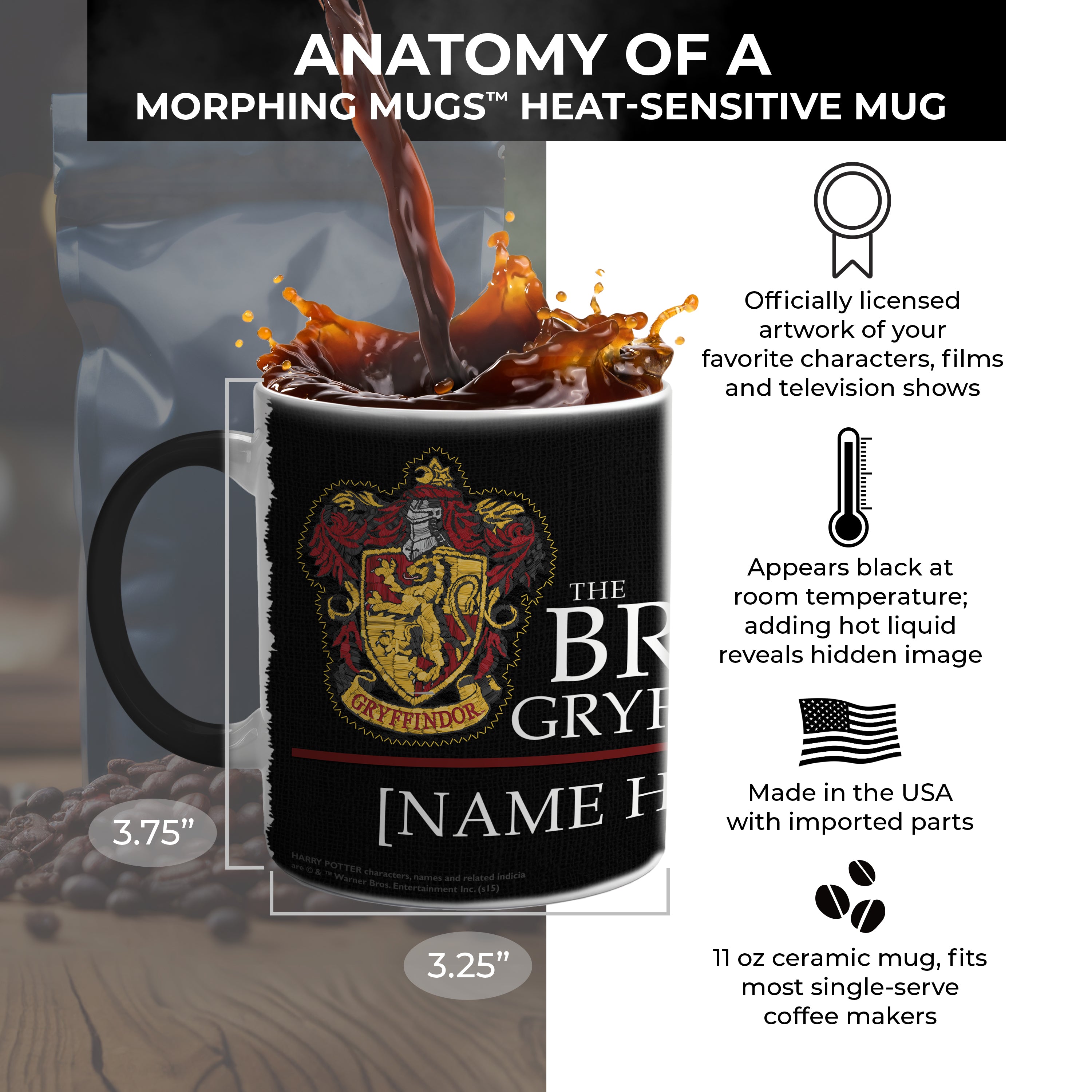 Harry Potter (Gryffindor Robe Personalized) Morphing Mugs® Heat-Sensitive Mug MMUG211