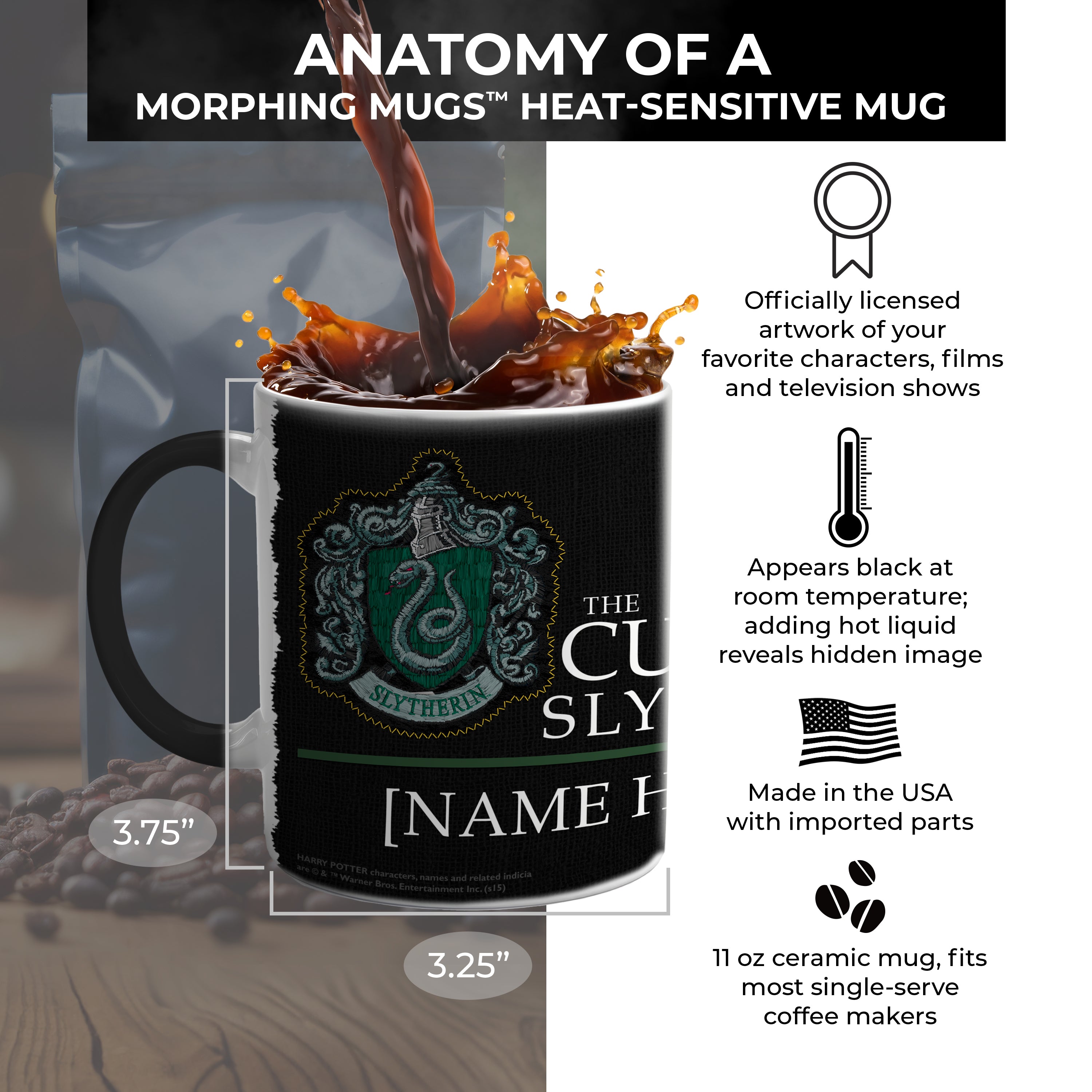 Harry Potter (Slytherin Robe Personalized) Morphing Mugs® Heat-Sensitive Mug MMUG212