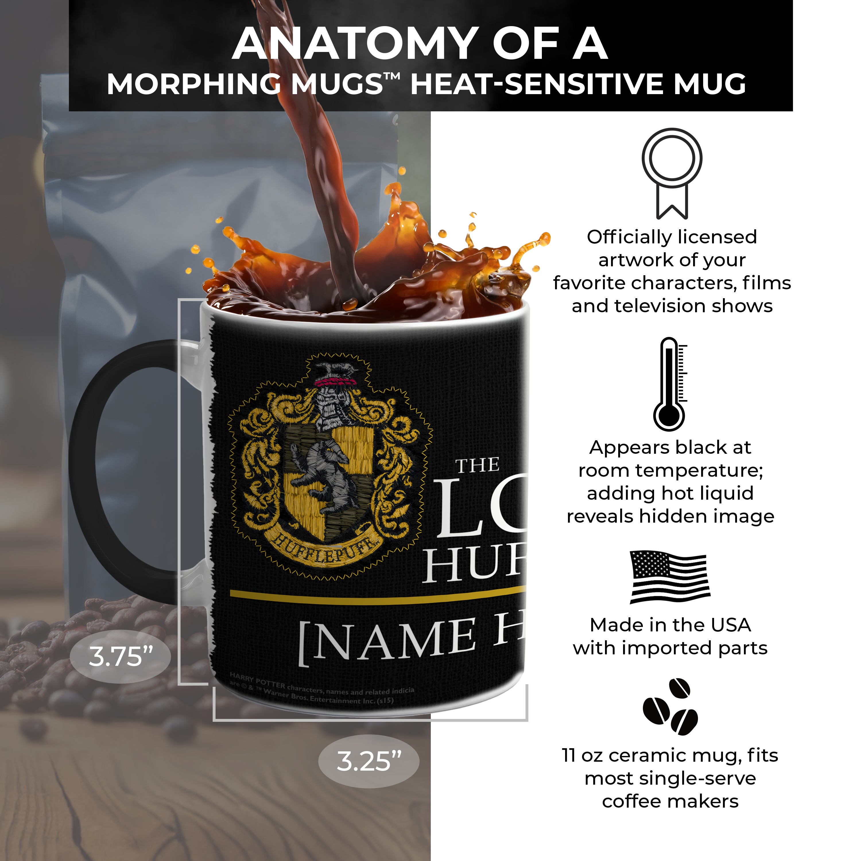 Harry Potter (Hufflepuff Robe Personalized) Morphing Mugs® Heat-Sensitive Mug MMUG213