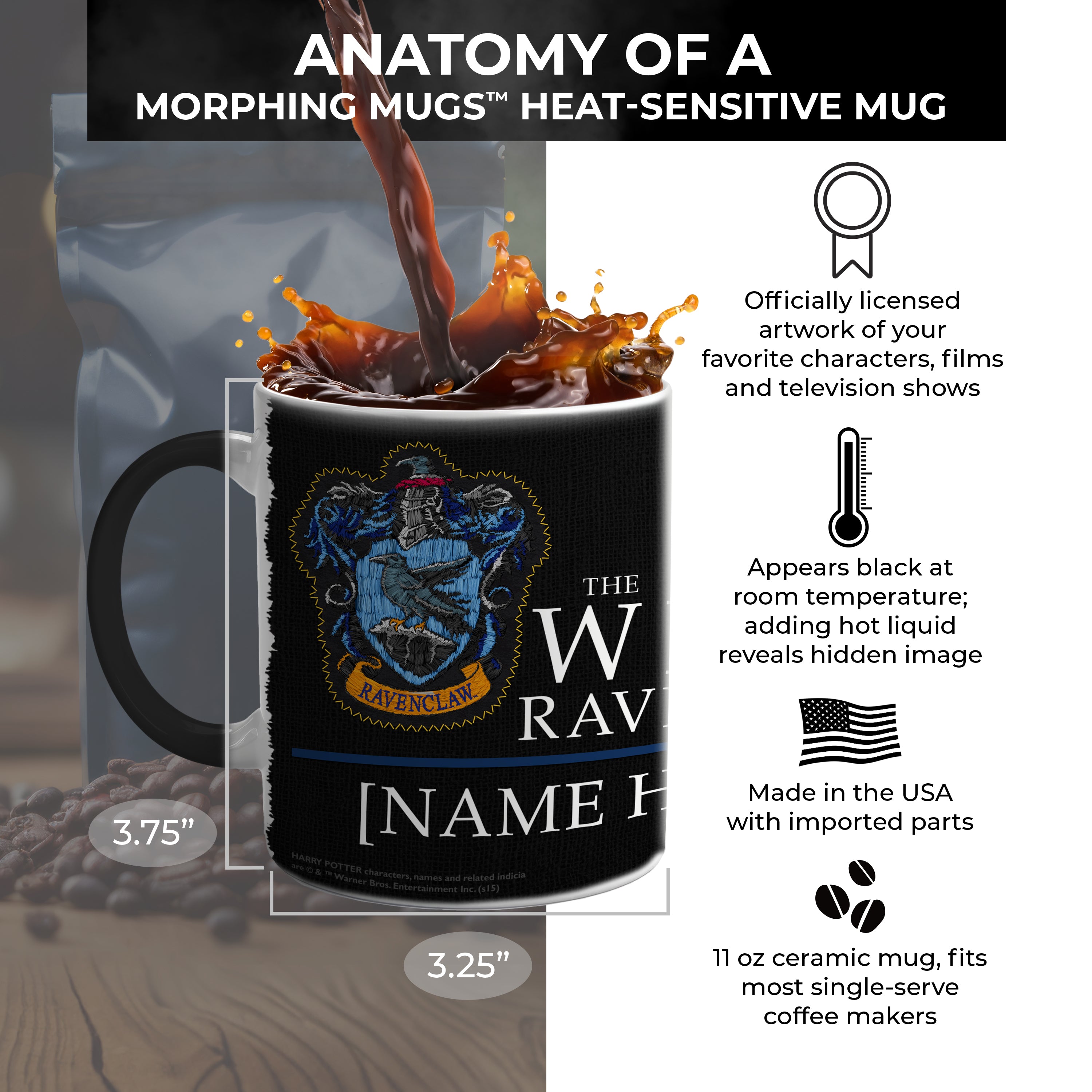 Harry Potter (Ravenclaw Robe Personalized) Morphing Mugs® Heat-Sensitive Mug MMUG214