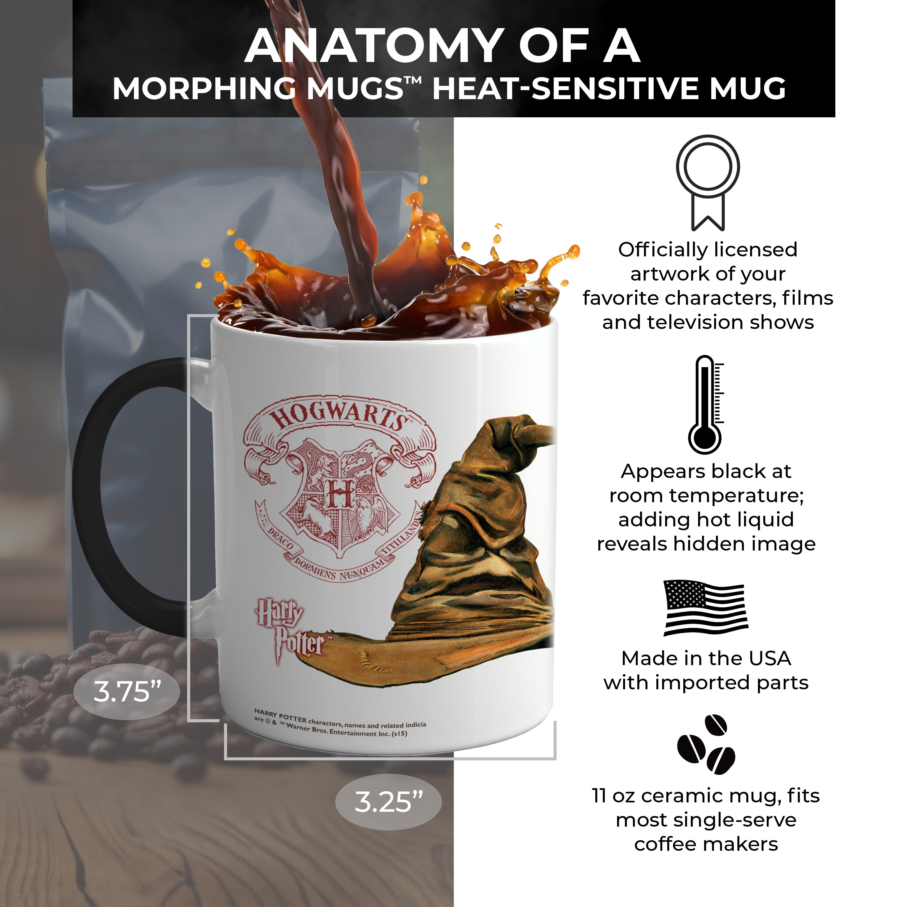Harry Potter (Sorting Hat Gryffindor Personalized) Morphing Mugs® Heat-Sensitive Mug MMUG215