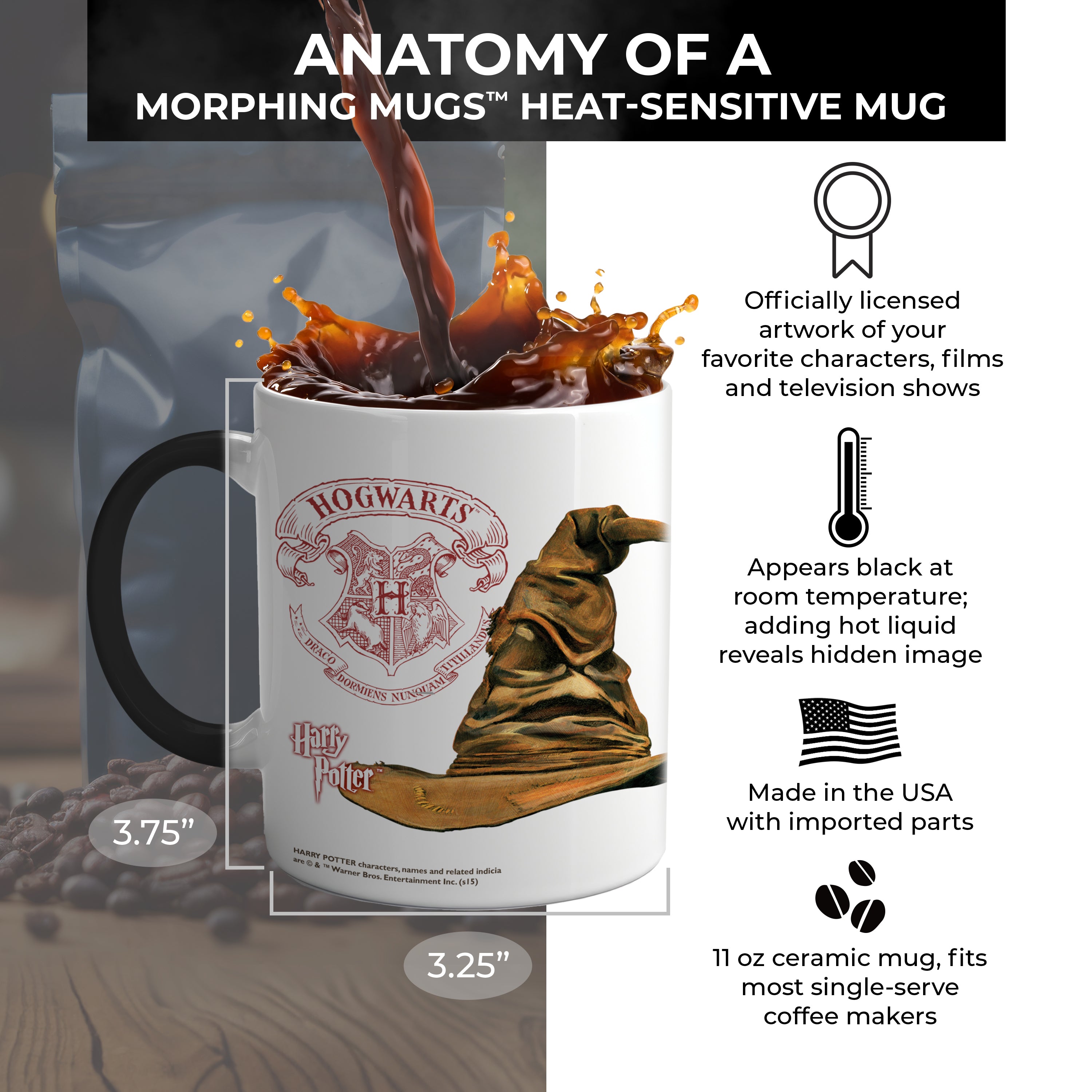 Harry Potter (Sorting Hat Gryffindor) Morphing Mugs® Heat Sensitive Mug MMUG253
