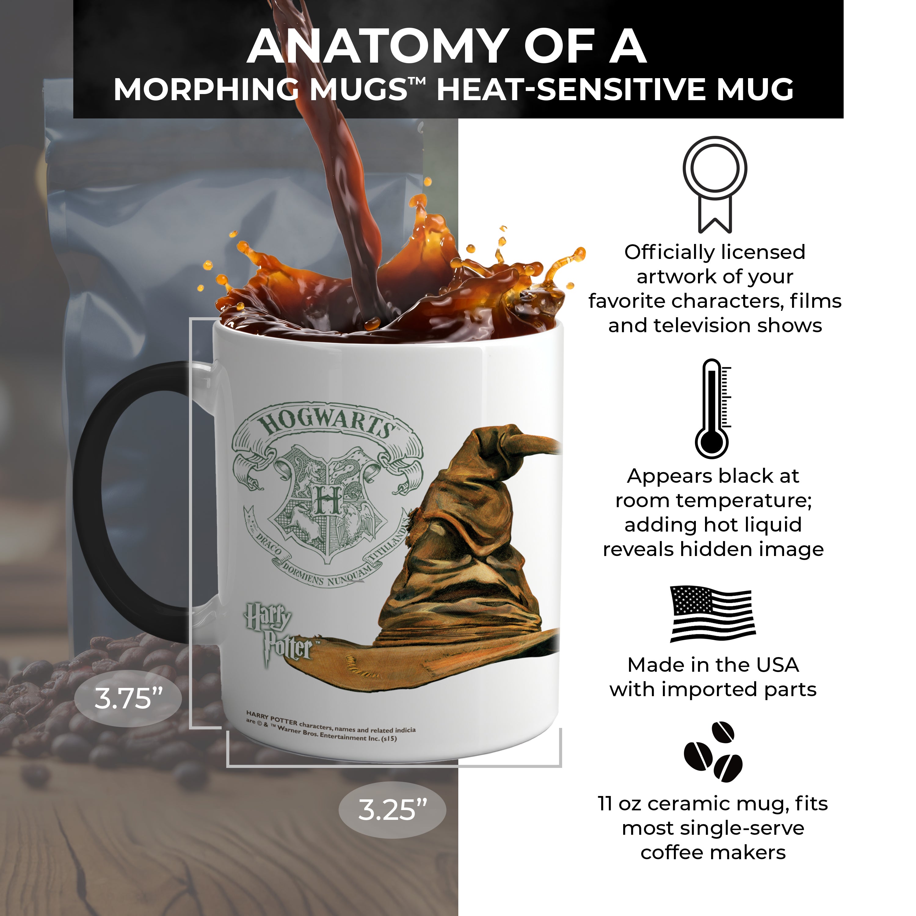 Harry Potter (Sorting Hat Slytherin) Morphing Mugs® Heat Sensitive Mug MMUG254