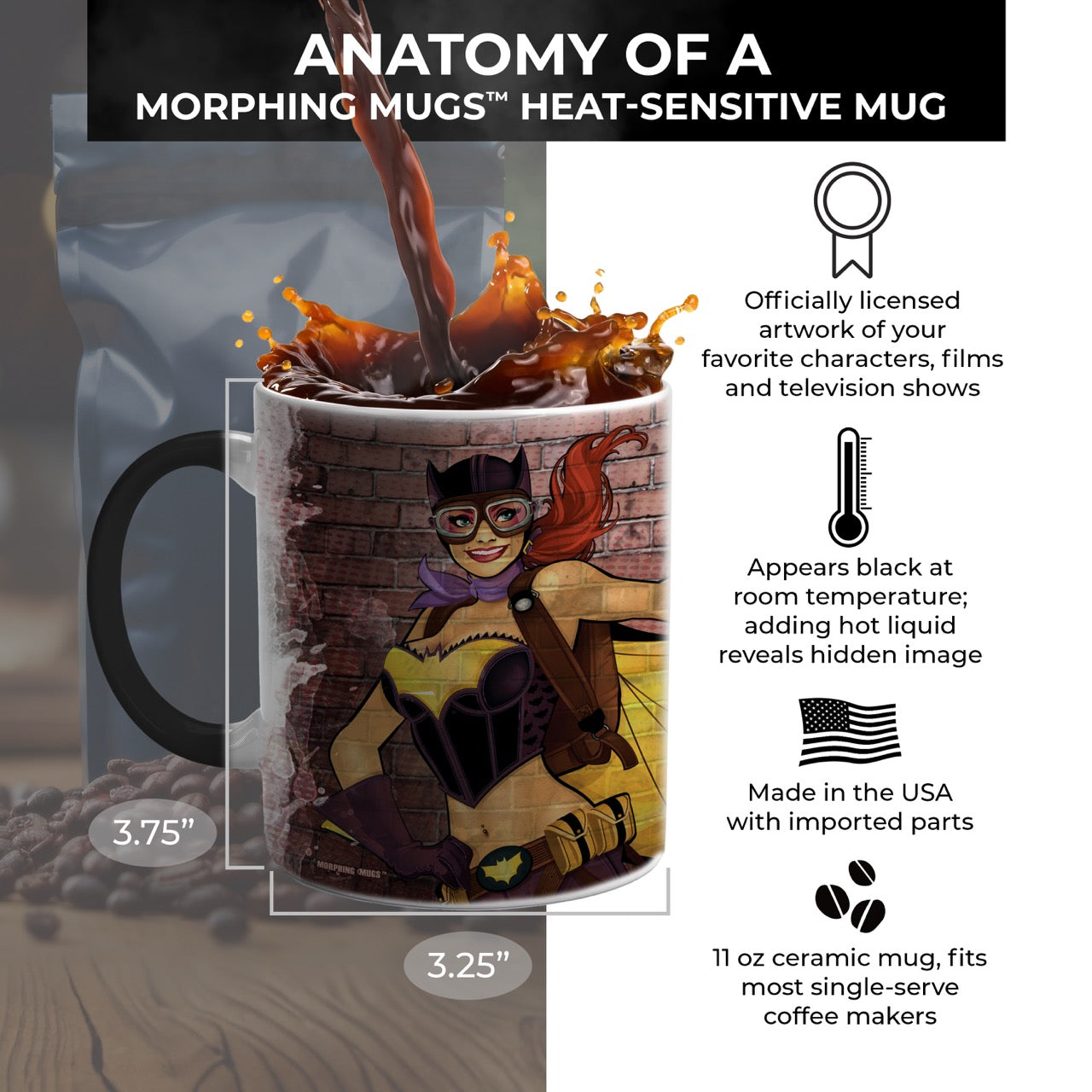 DC Comics (Justice League – Batgirl Radio Hour) Morphing Mugs® Heat-Sensitive Mug MMUG290
