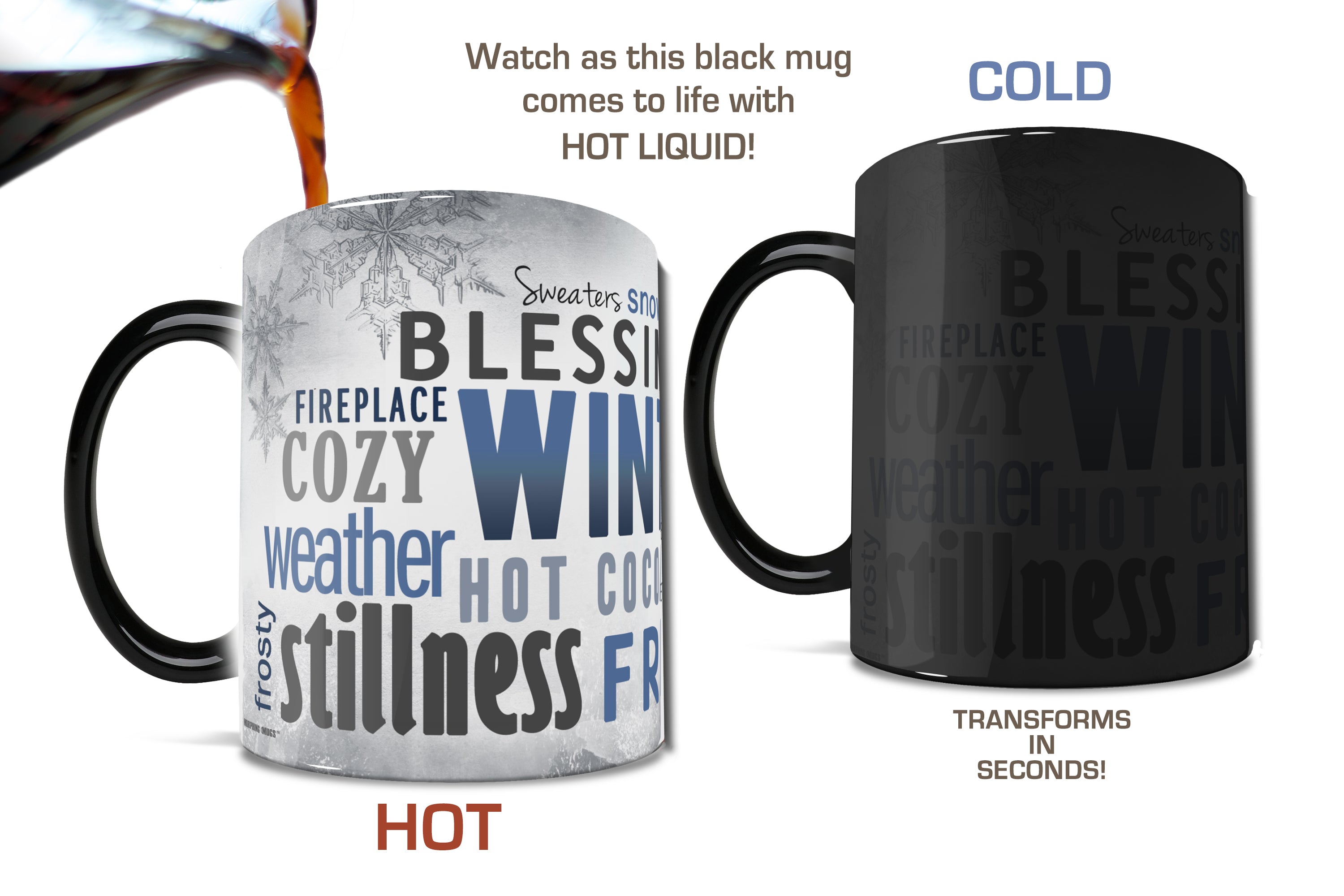 Christmas Collection (Winter Words) Morphing Mugs® Heat-Sensitive Mug MMUG316