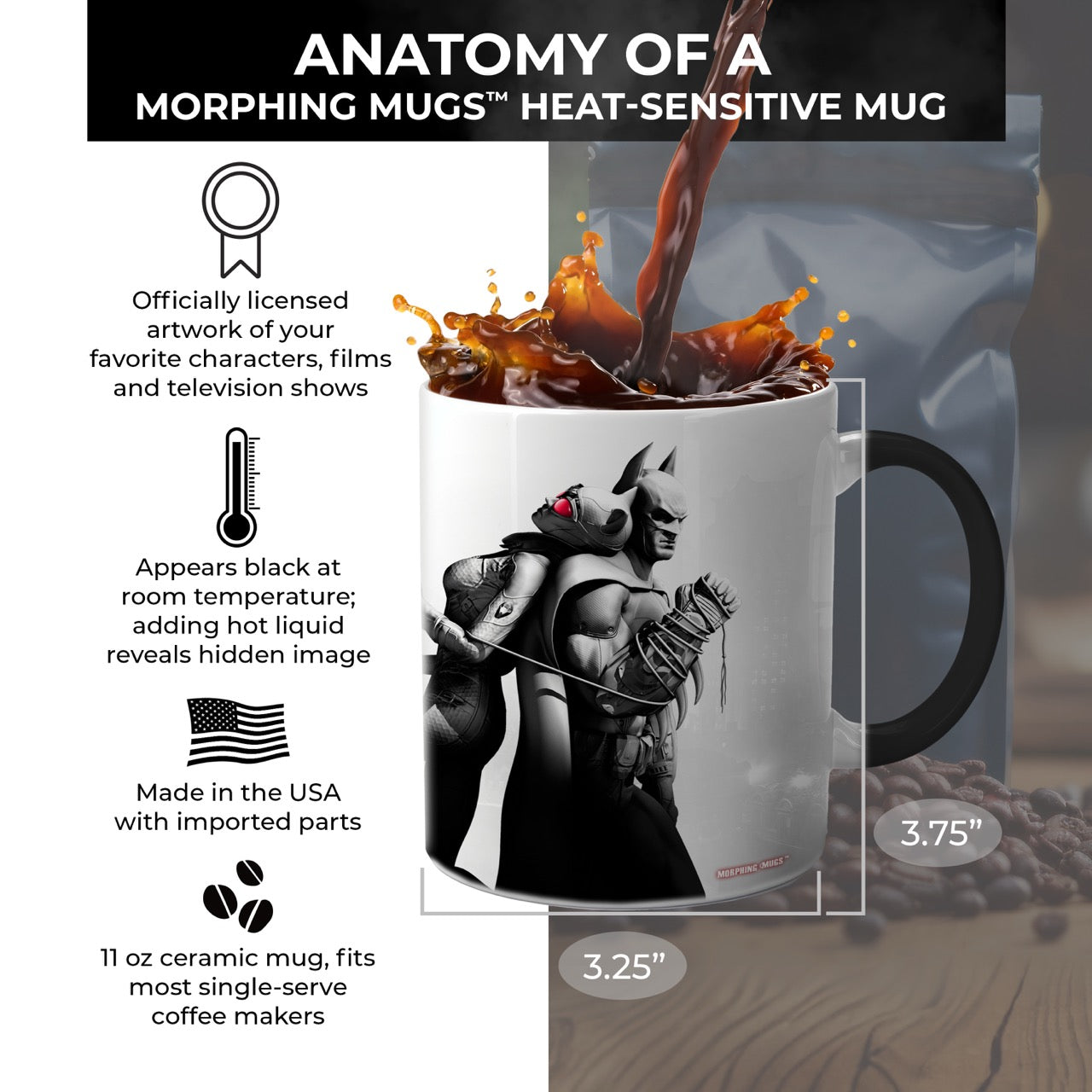 DC Comics (Batman: Arkham City – Batman and Catwoman) Morphing Mugs® Heat-Sensitive Mug MMUG329
