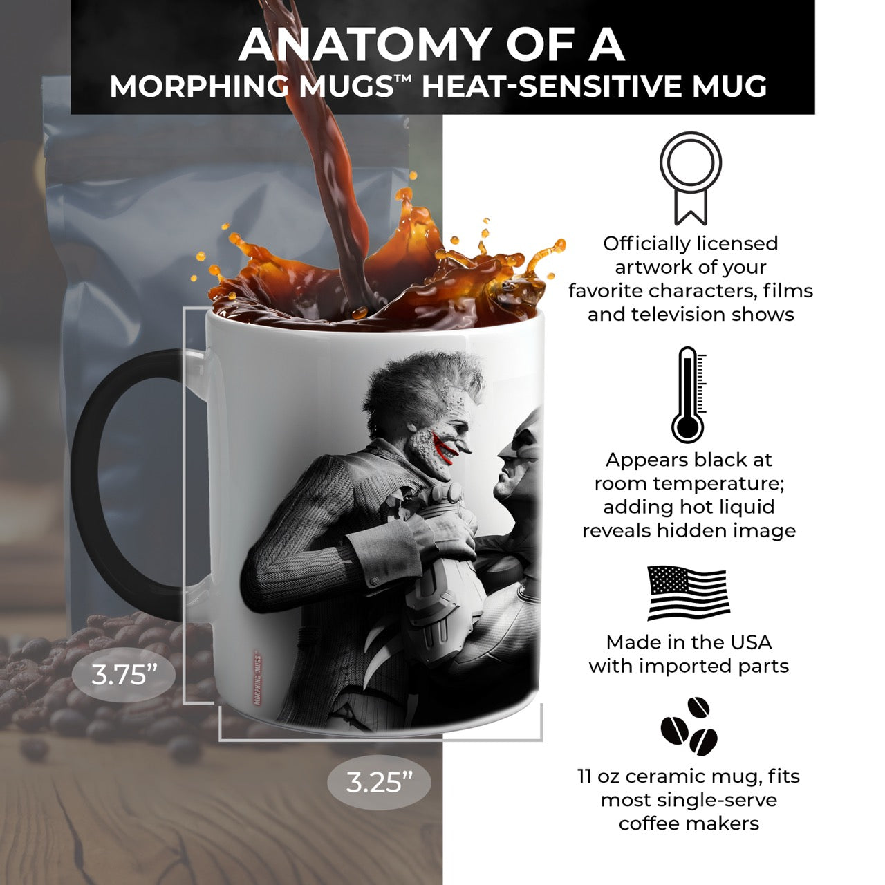 DC Comics (Batman: Arkham City – Batman and The Joker) Morphing Mugs® Heat-Sensitive Mug MMUG331