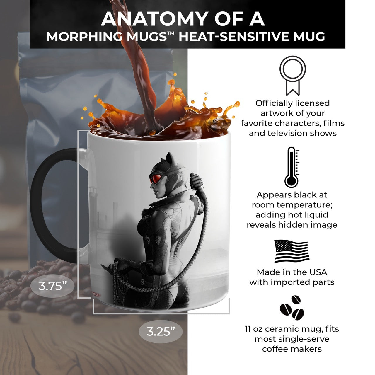 DC Comics (Batman: Arkham City – Catwoman) Morphing Mugs® Heat-Sensitive Mug MMUG333