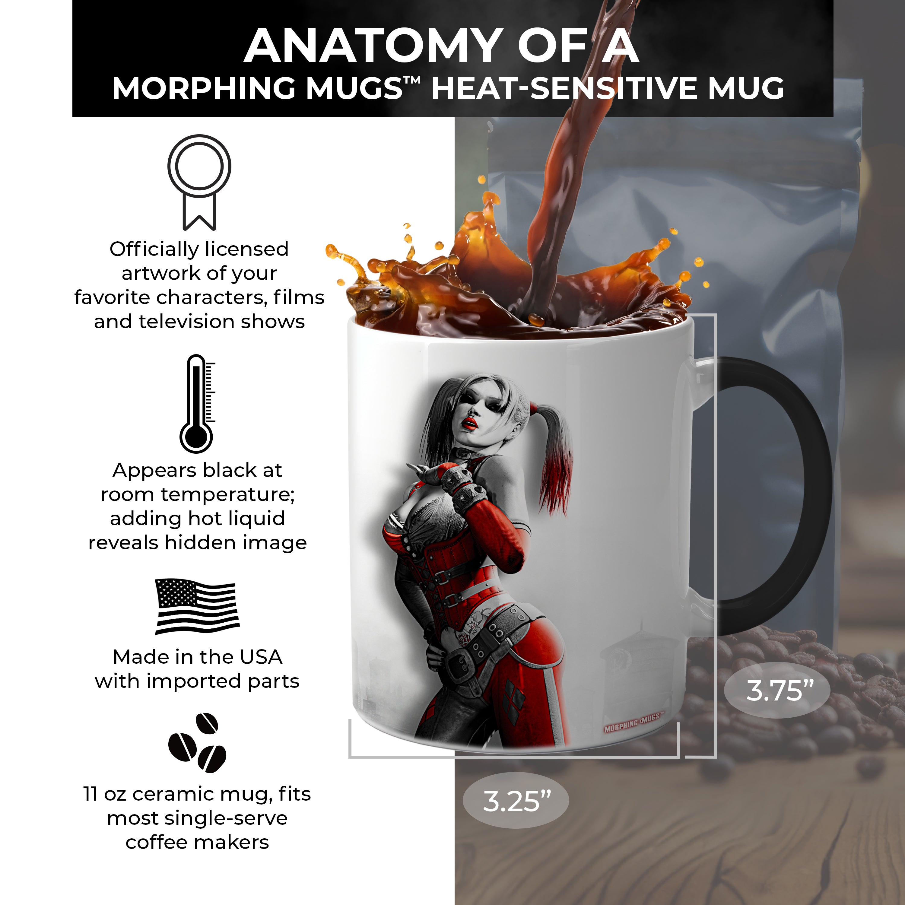 DC Comics (Batman: Arkham City - Harley Quinn) Morphing Mugs® Heat-Sensitive Mug MMUG334