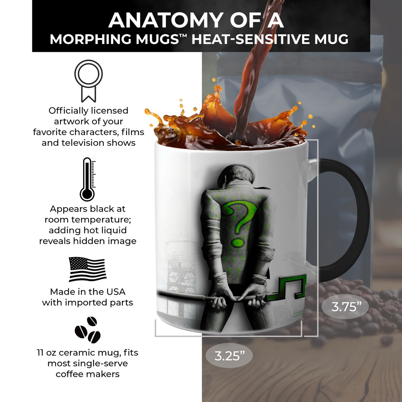DC Comics (Batman: Arkham City – The Riddler) Morphing Mugs® Heat-Sensitive Mug MMUG338
