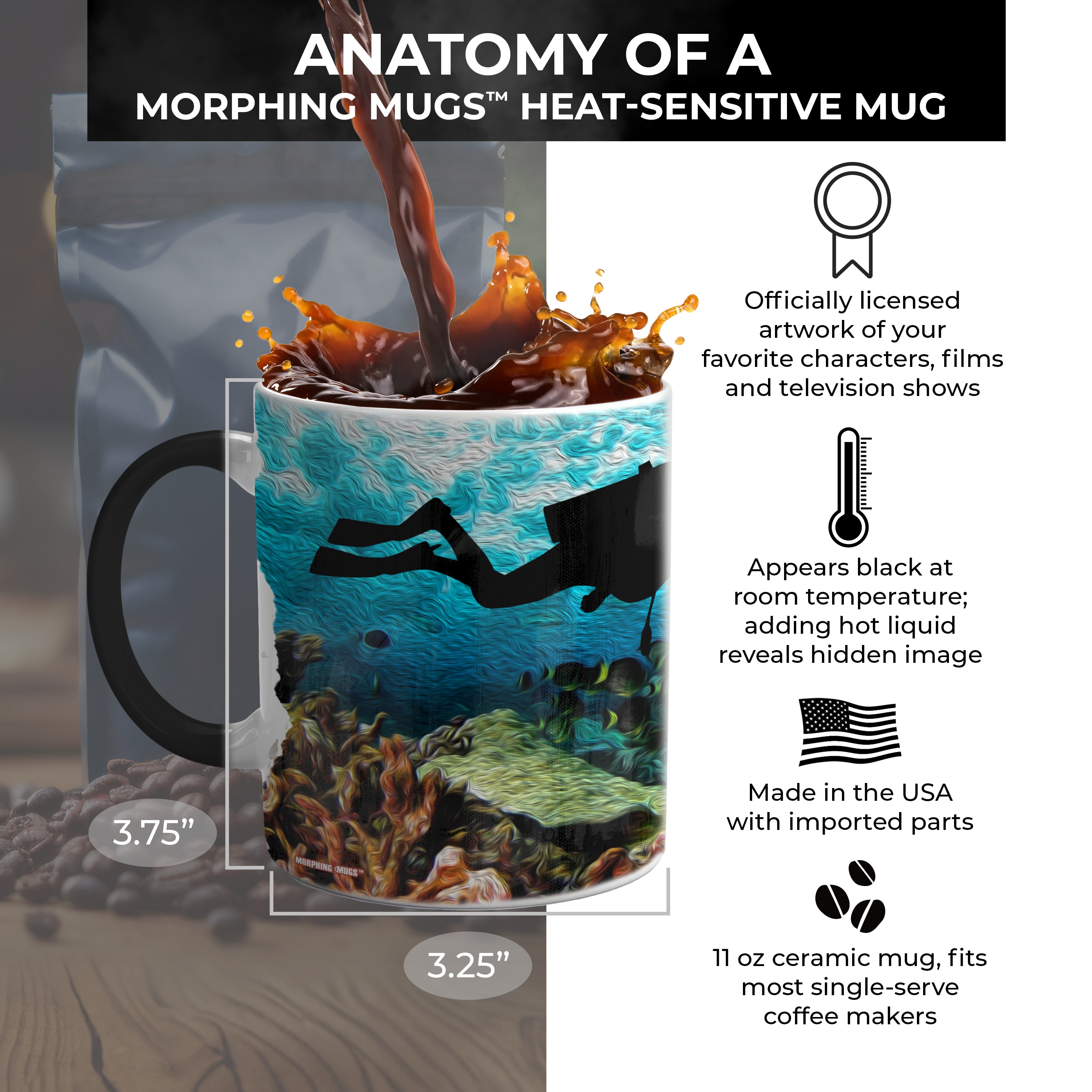 Sports Collection (Scuba Diver) Morphing Mugs® Heat-Sensitive Mug MMUG372