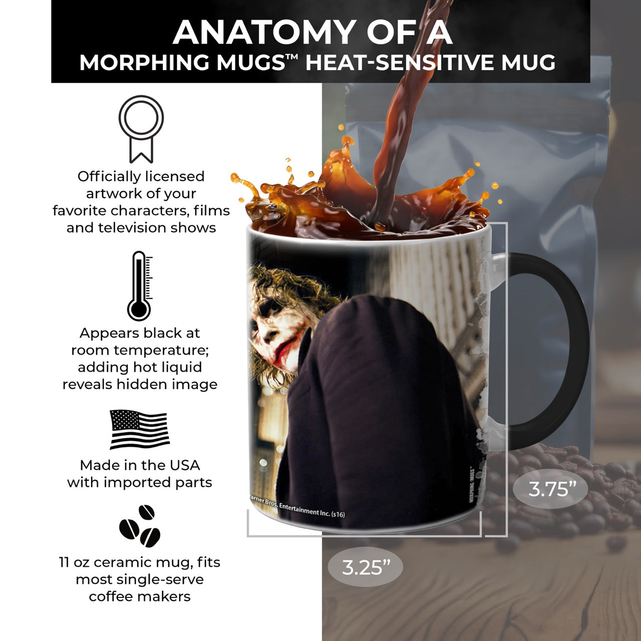 The Dark Knight (Joker - Not A Monster) Morphing Mugs® Heat-Sensitive Mug MMUG386