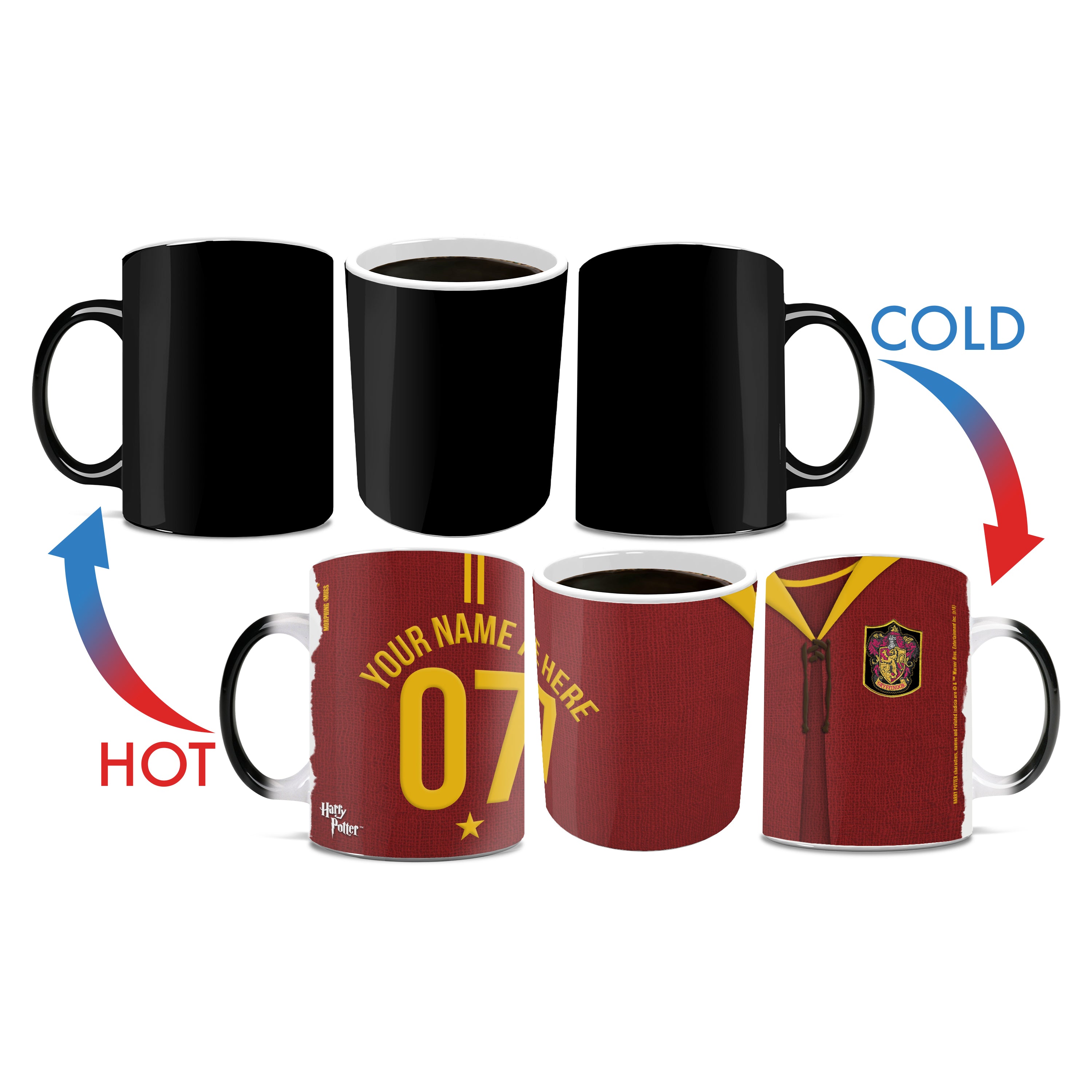 Harry Potter (Gryffindor Quidditch - Personalized) Morphing Mugs® Heat-Sensitive Mug MMUG390