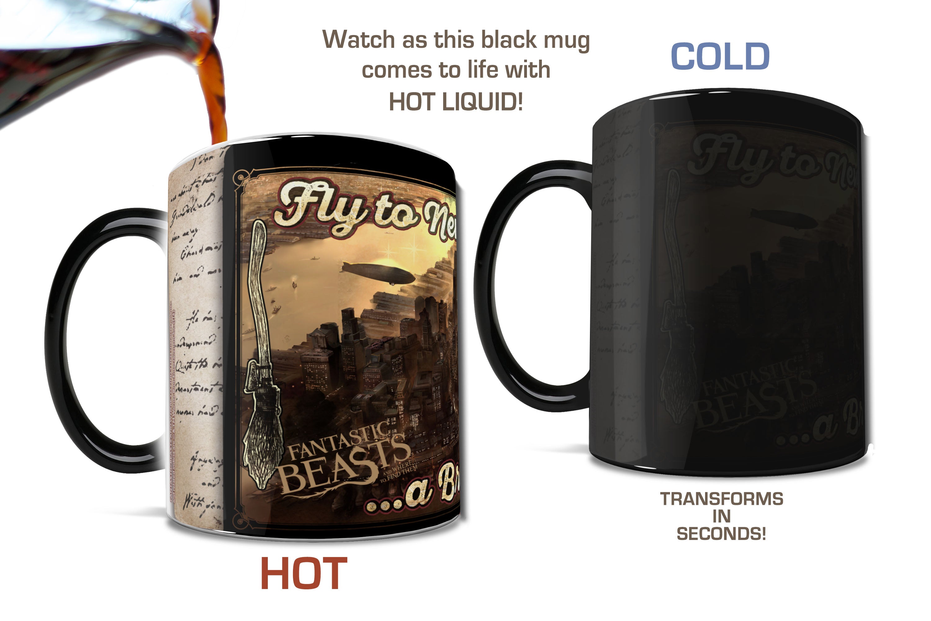 Fantastic Beasts and Where To Find Them (Broom with a View) Morphing Mugs® Heat-Sensitive Mug MMUG408