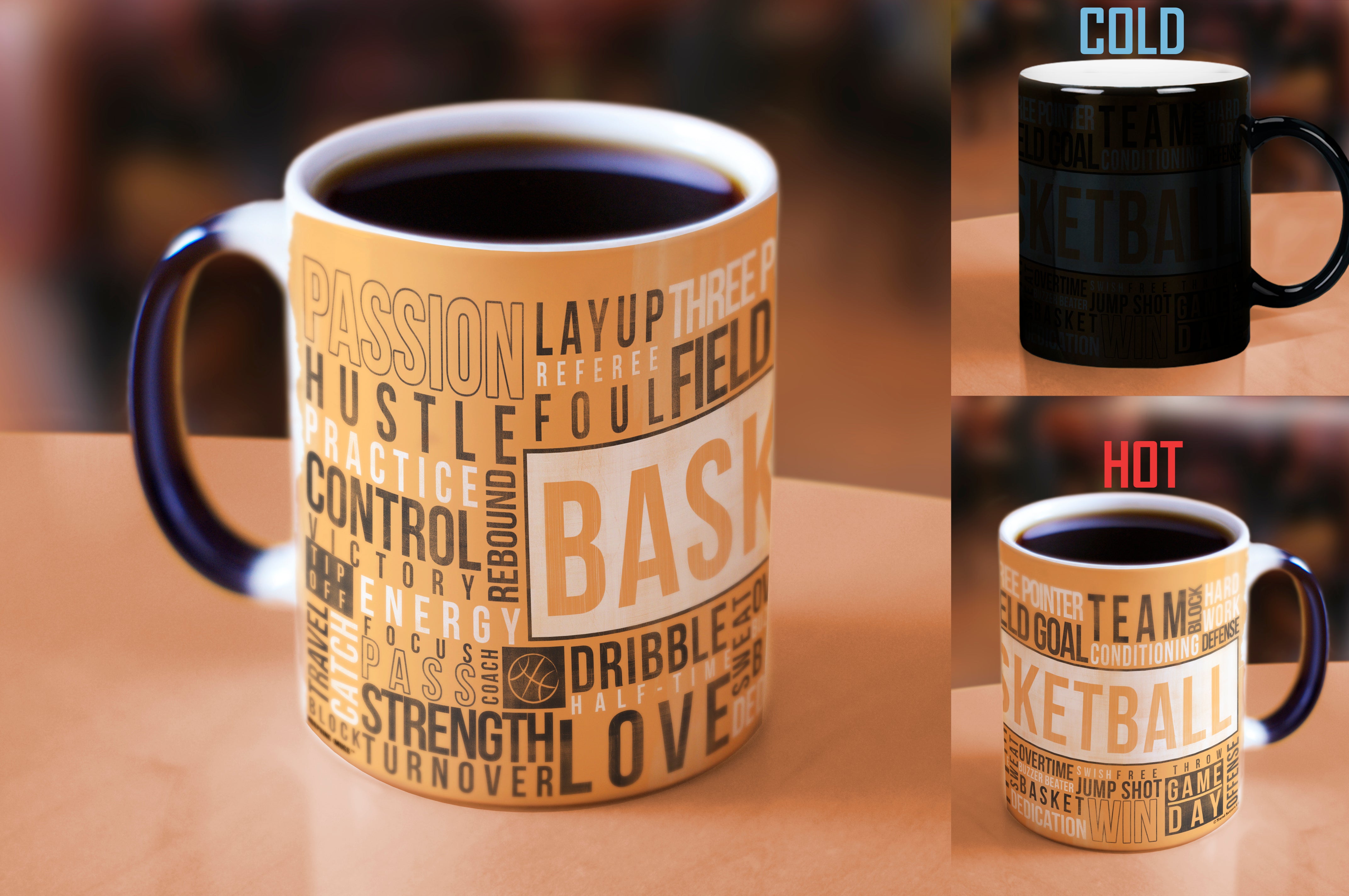 Sports Collection (Basketball Words) Morphing Mugs® Heat-Sensitive Mug MMUG444