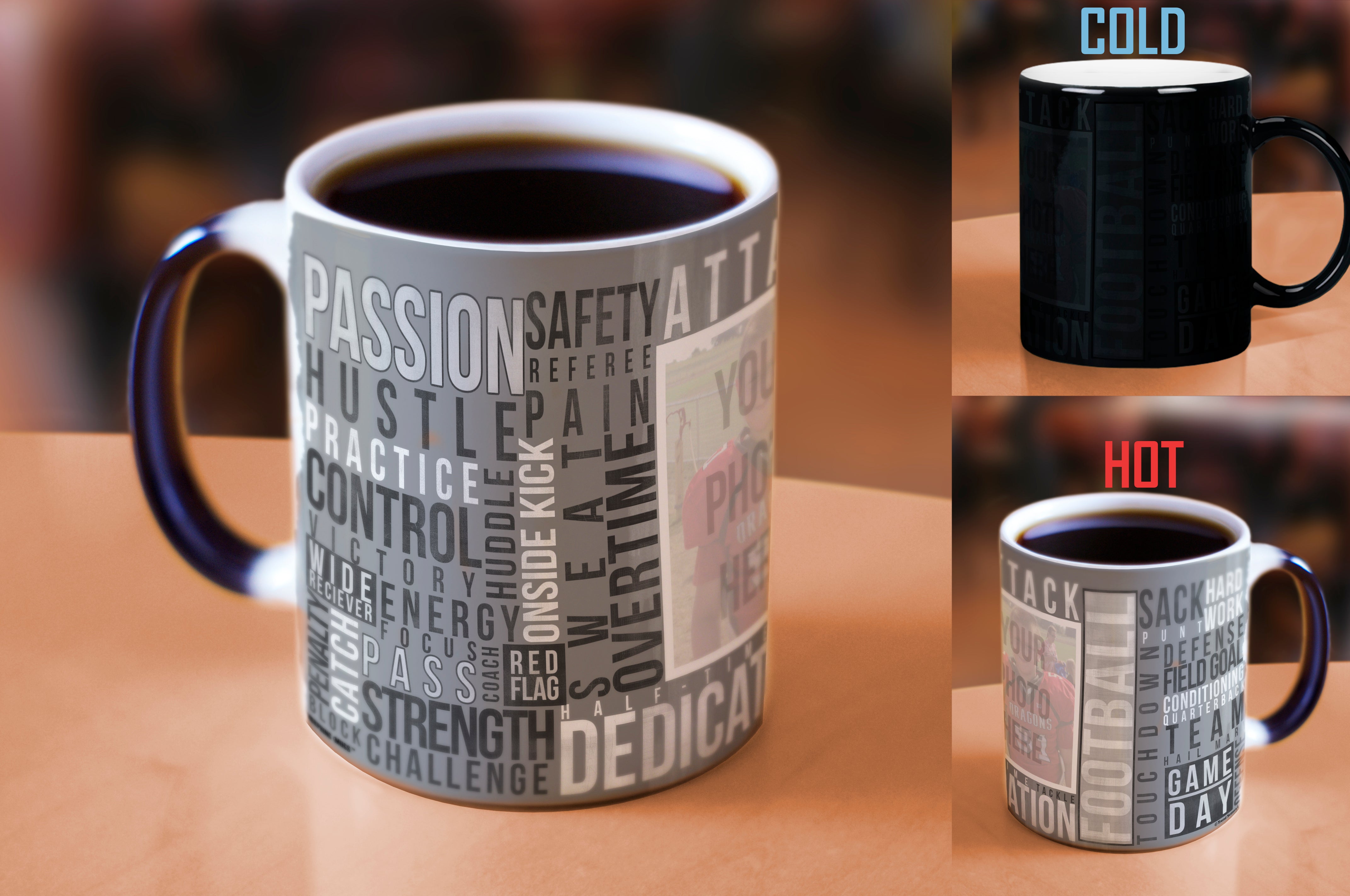 Sports Collection (Football Words - Personalized) Morphing Mugs® Heat-Sensitive Mug MMUGU445