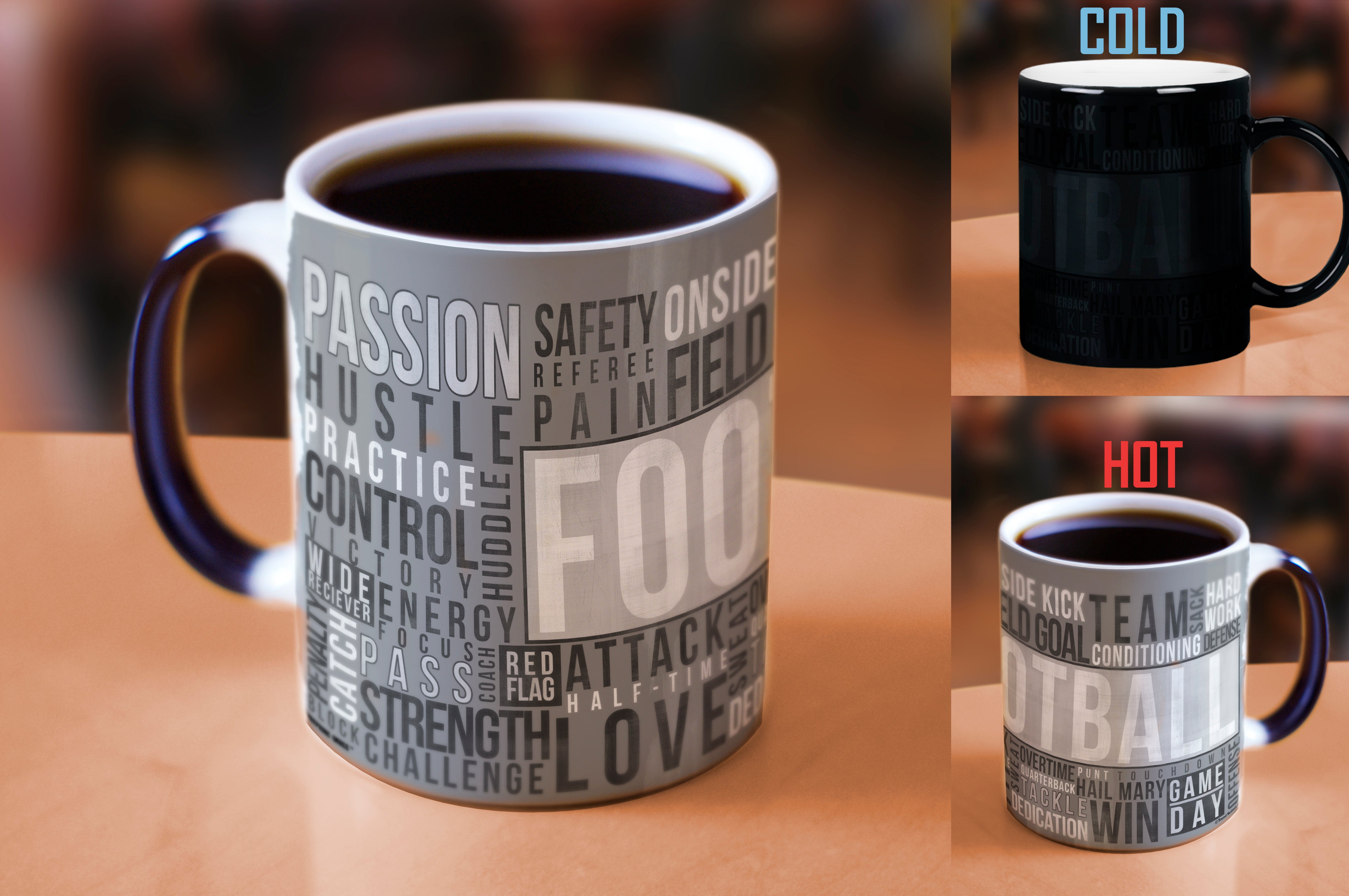 Sports Collection (Football Words) Morphing Mugs® Heat-Sensitive Mug MMUG446