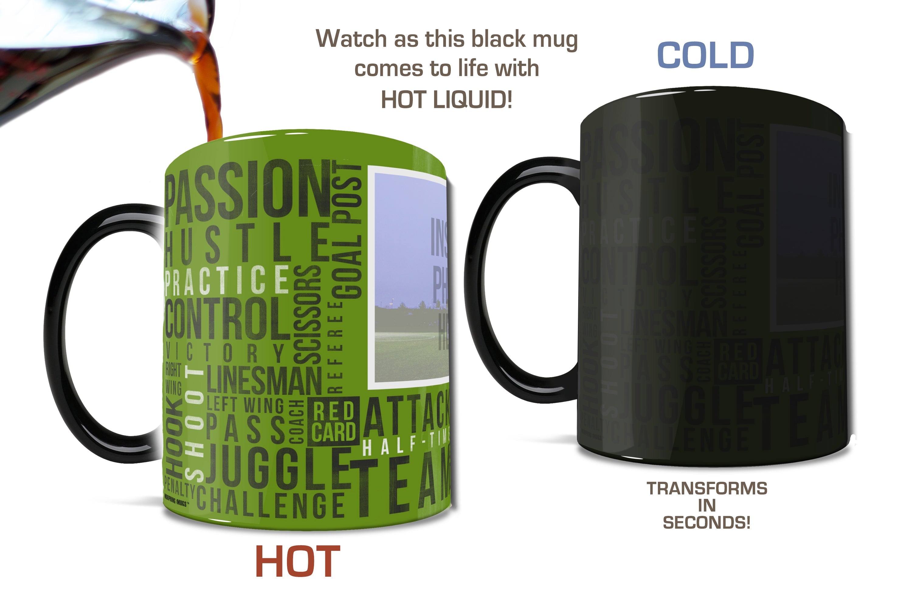 Sports Collection (Soccer Words - Personalized) Morphing Mugs® Heat-Sensitive Mug MMUGU449