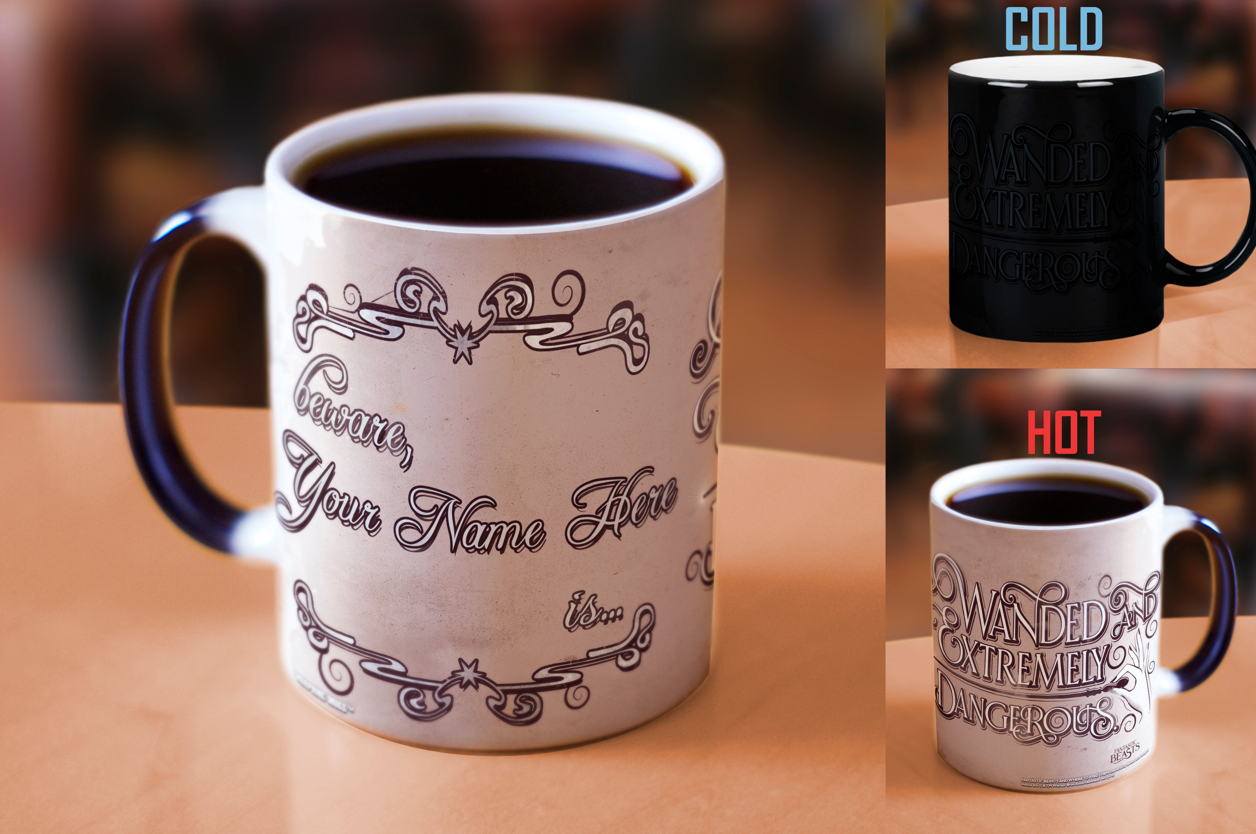 Fantastic Beasts and Where To Find Them (Wanded and Dangerous - Tan Personalized) Morphing Mugs® Heat-Sensitive Mug MMUG485