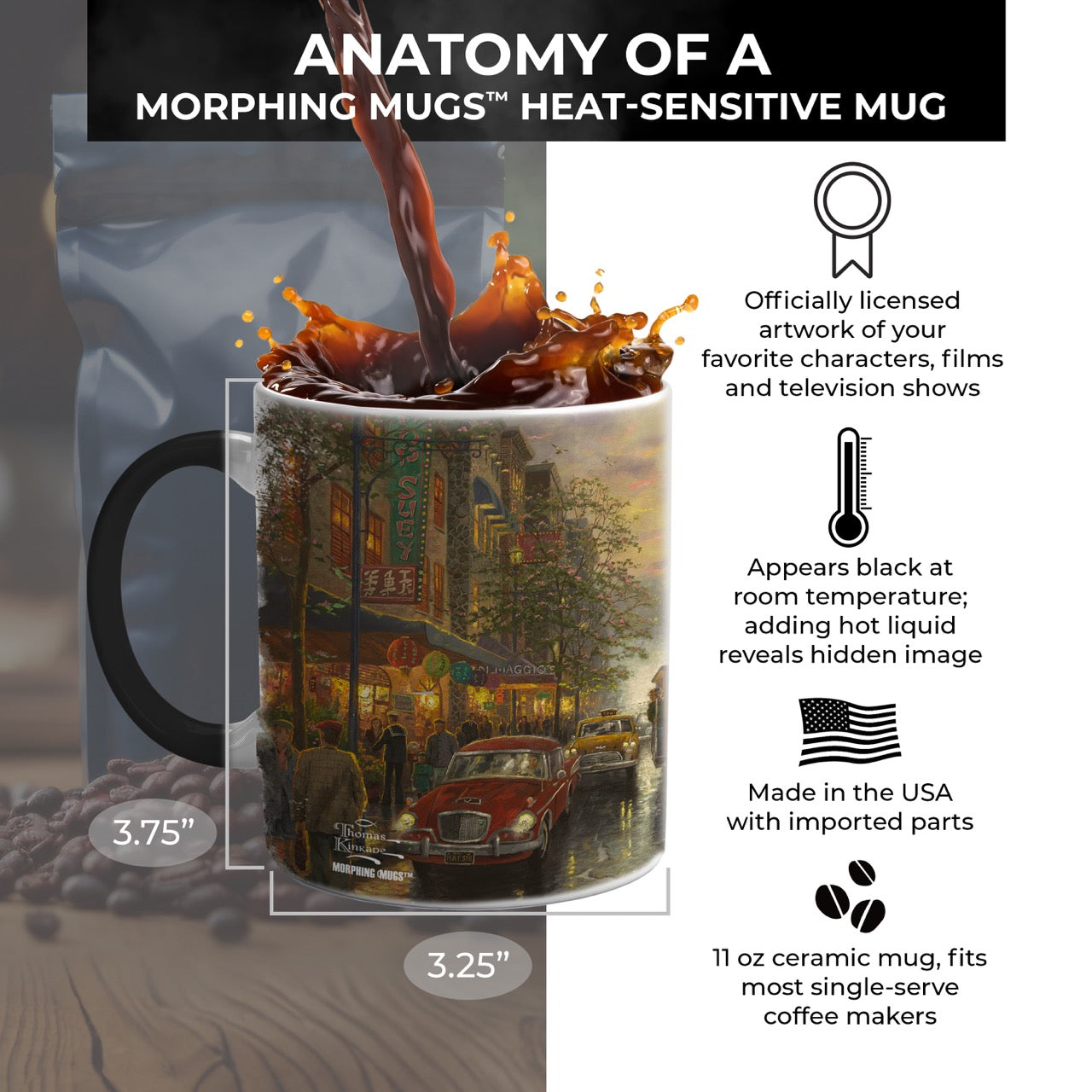 Thomas Kinkade Studios (City by the Bay) Morphing Mugs® Heat-Sensitive Mug MMUG584