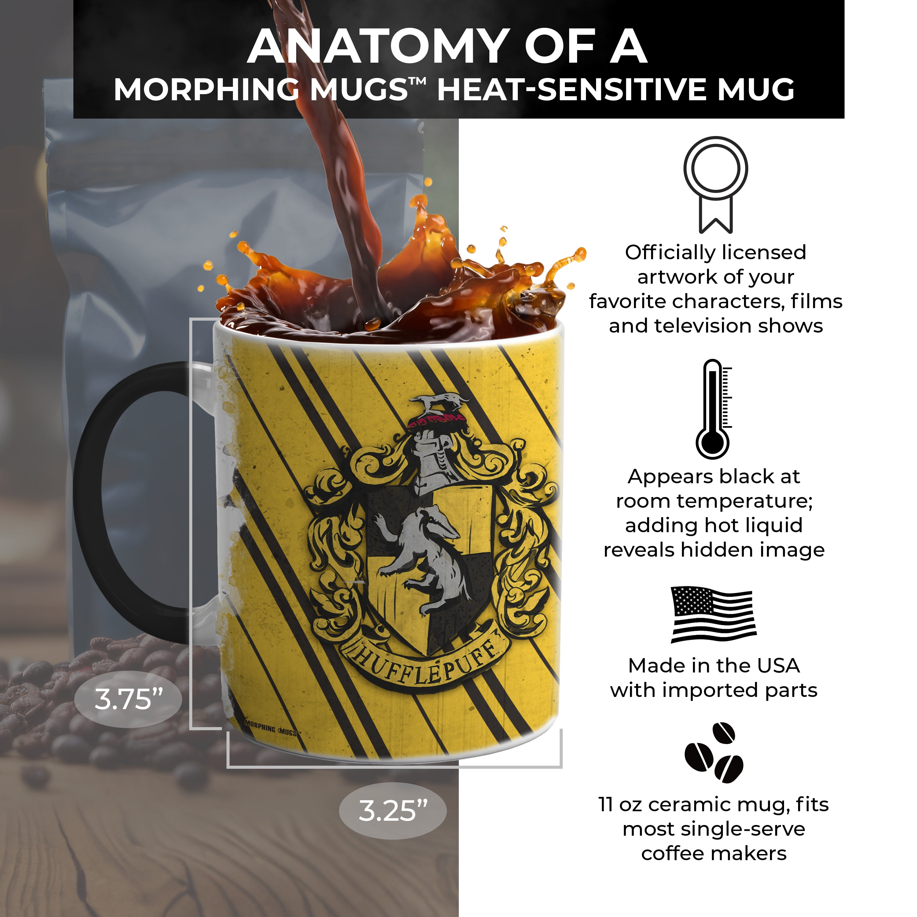 Harry Potter (Hufflepuff Colors)  Morphing Mugs® Heat-Sensitive Mug MMUG595
