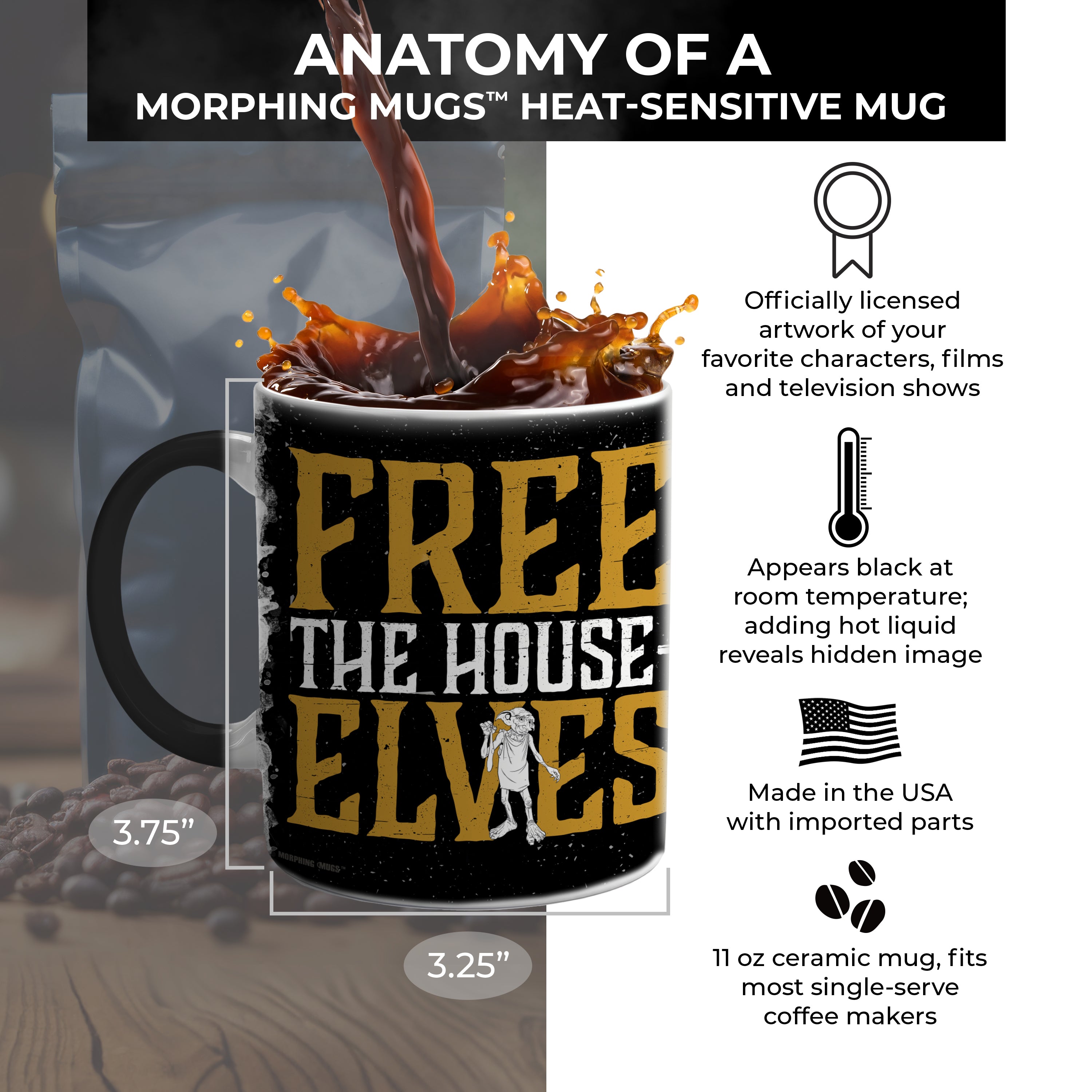 Harry Potter (Free The House Elves) Morphing Mugs® Heat-Sensitive Mug MMUG603