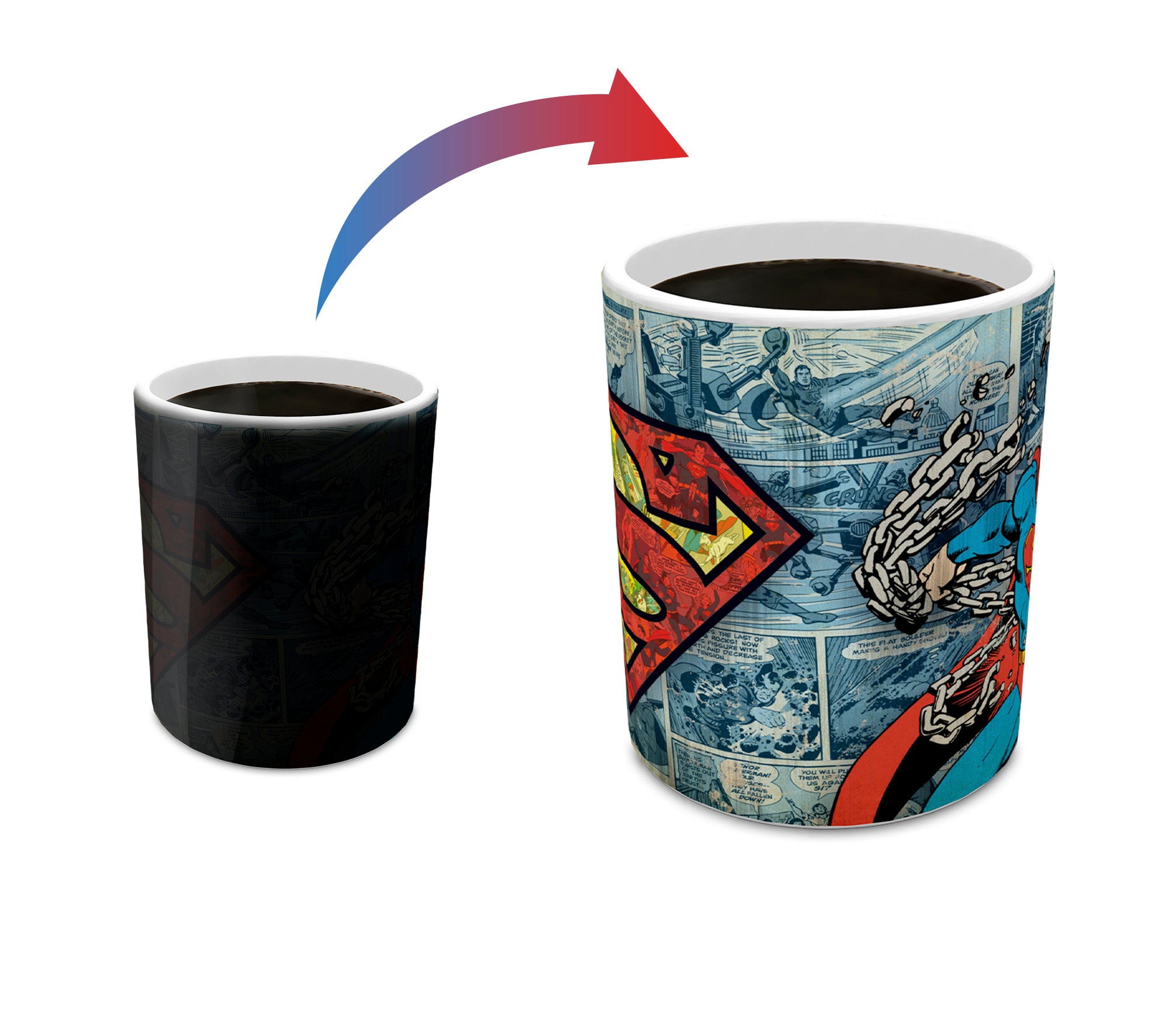 DC Comics (Superman - Retro Logo) Morphing Mugs® Heat-Sensitive Mug MMUG623