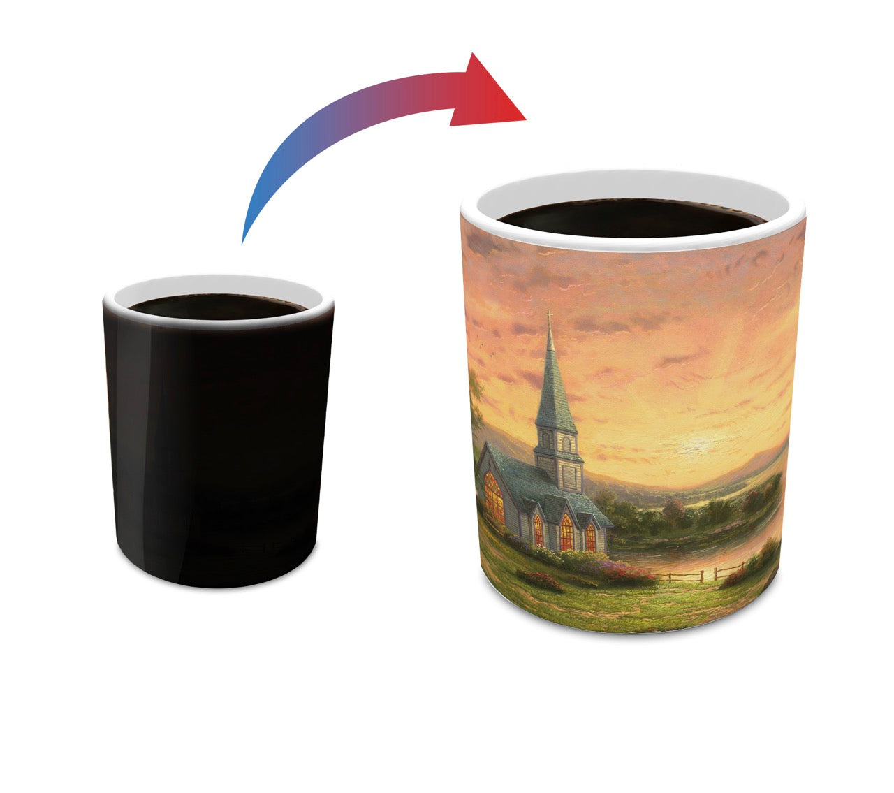 Thomas Kinkade Studios (Sunrise Chapel) Morphing Mugs® Heat-Sensitive Mug MMUG629