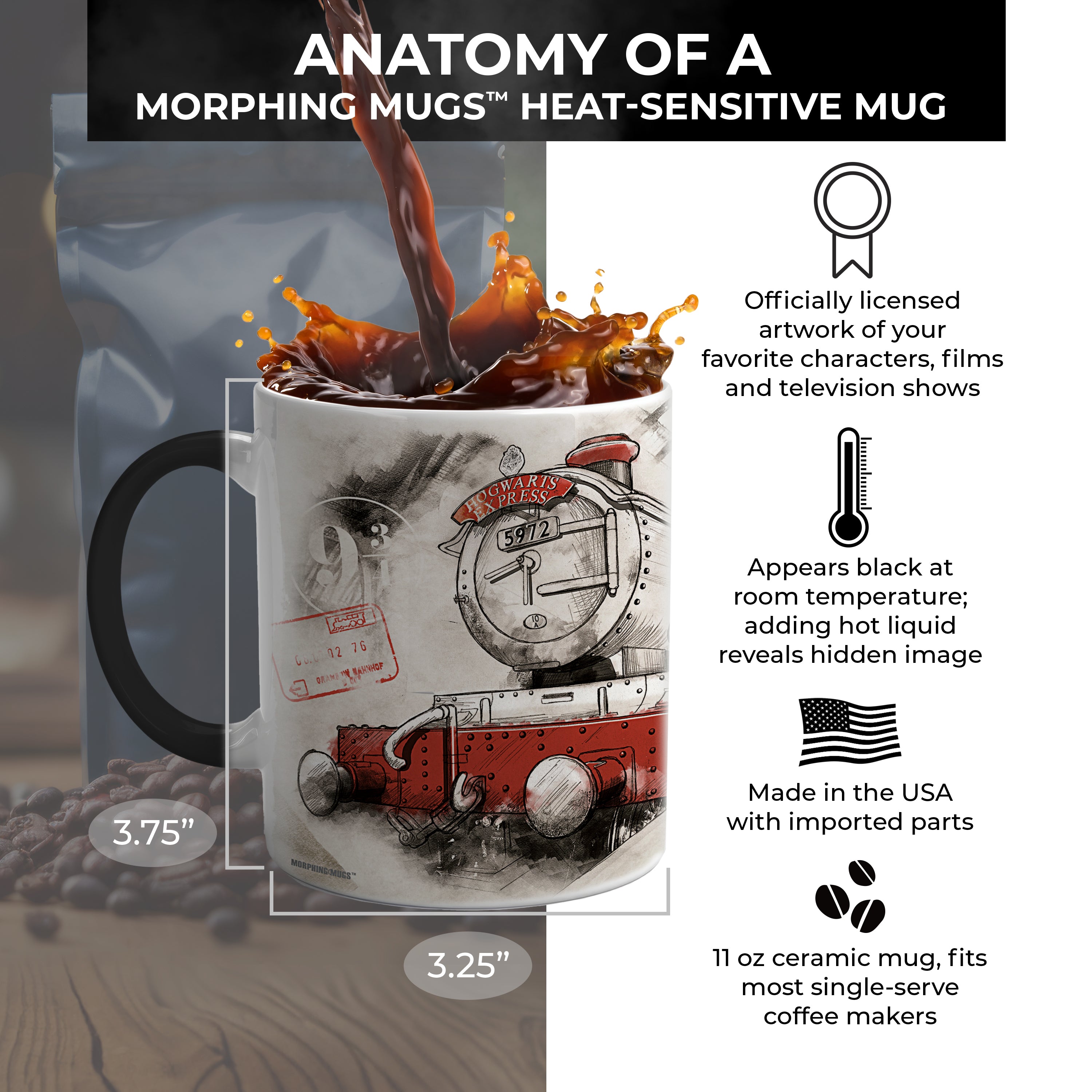 Harry Potter (Platform 9¾ Hogwarts Express)  Morphing Mugs® Heat-Sensitive Mug MMUG649