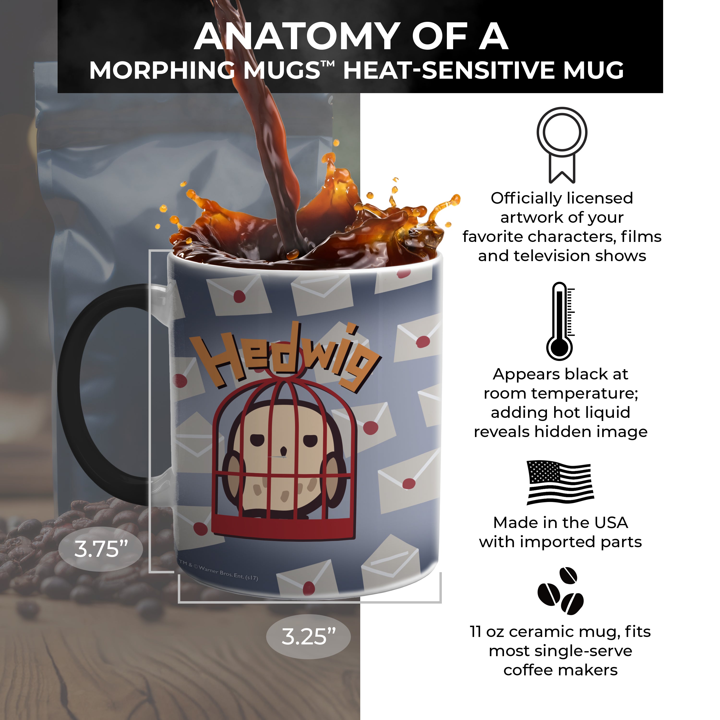 Harry Potter (Cartoon Hedwig) Morphing Mugs® Heat-Sensitive Mug MMUG659