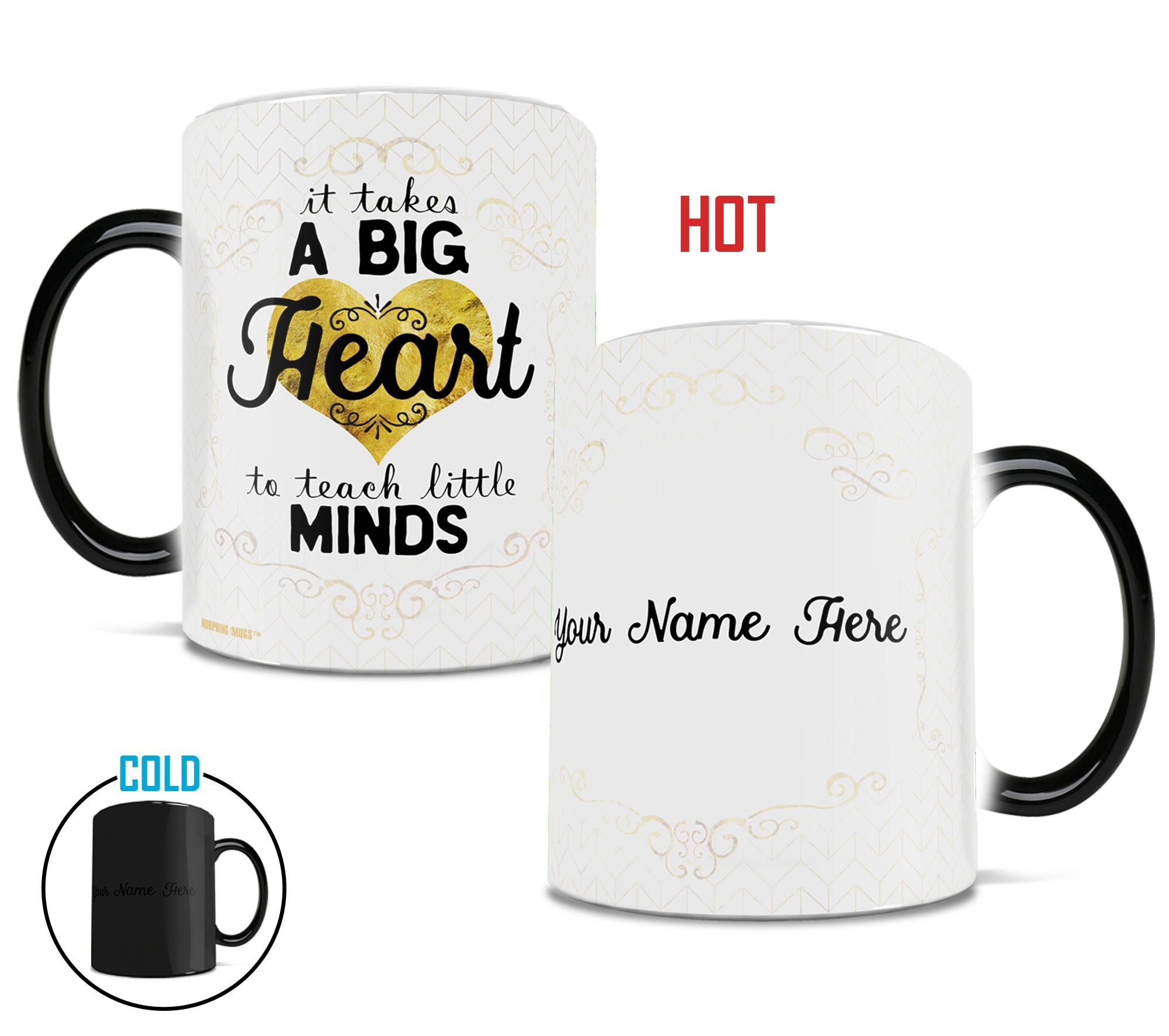 Careers Collection (Teacher Big Heart - Personalized) Morphing Mugs® Heat-Sensitive Mug MMUG682
