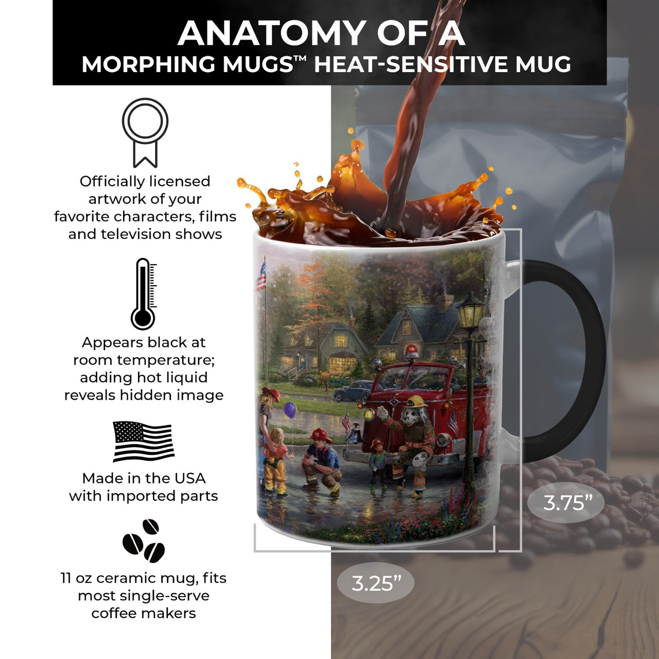 Thomas Kinkade Studios (Hometown Firehouse) Morphing Mugs® Heat-Sensitive Mug MMUG715
