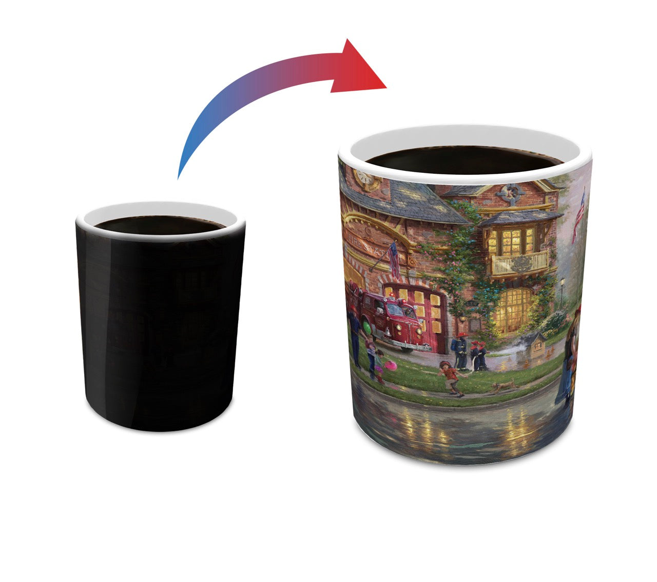Thomas Kinkade Studios (Hometown Firehouse) Morphing Mugs® Heat-Sensitive Mug MMUG715