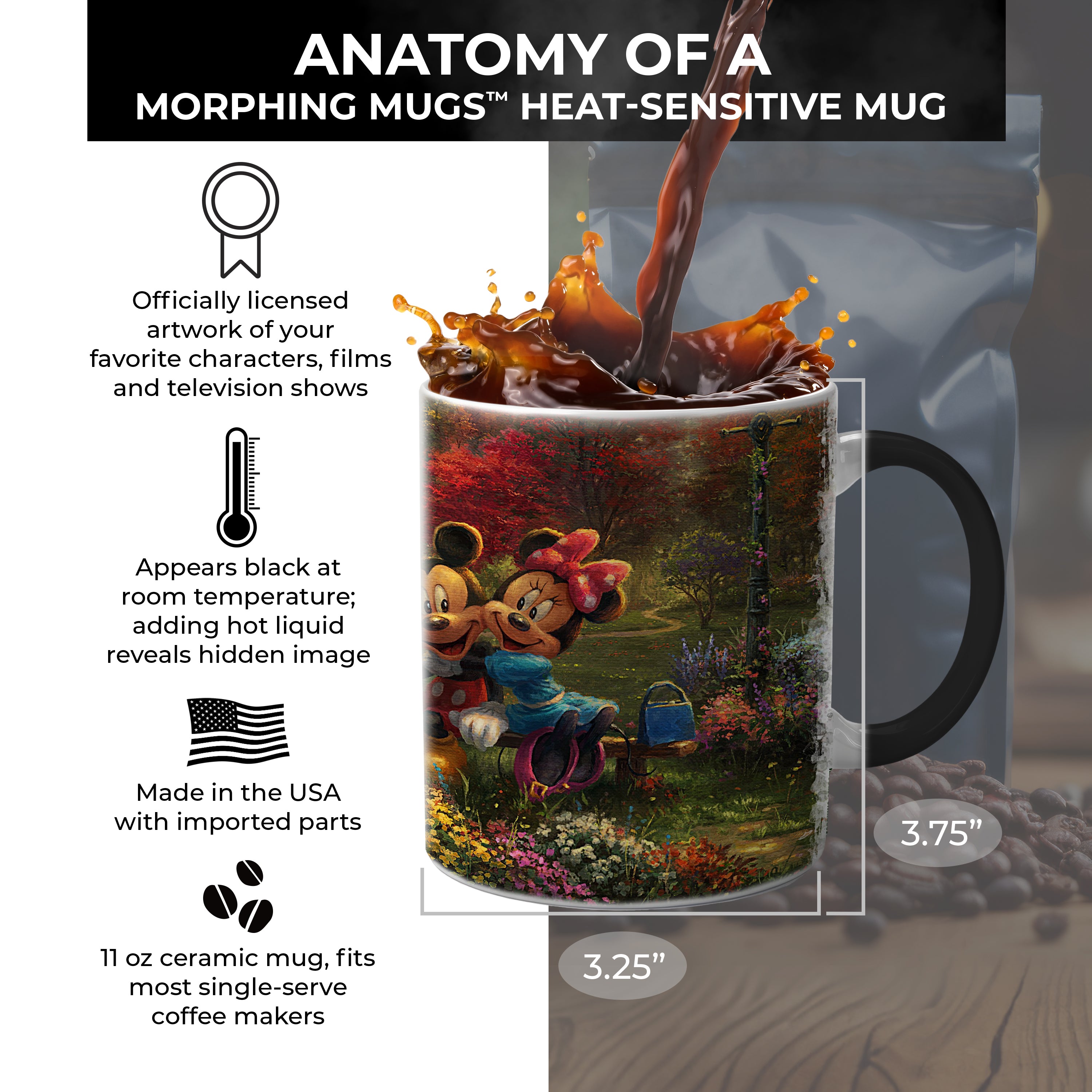 Disney (Mickey and Minnie Mouse - Sweetheart Central Park) Morphing Mugs® Heat-Sensitive Mug MMUG738