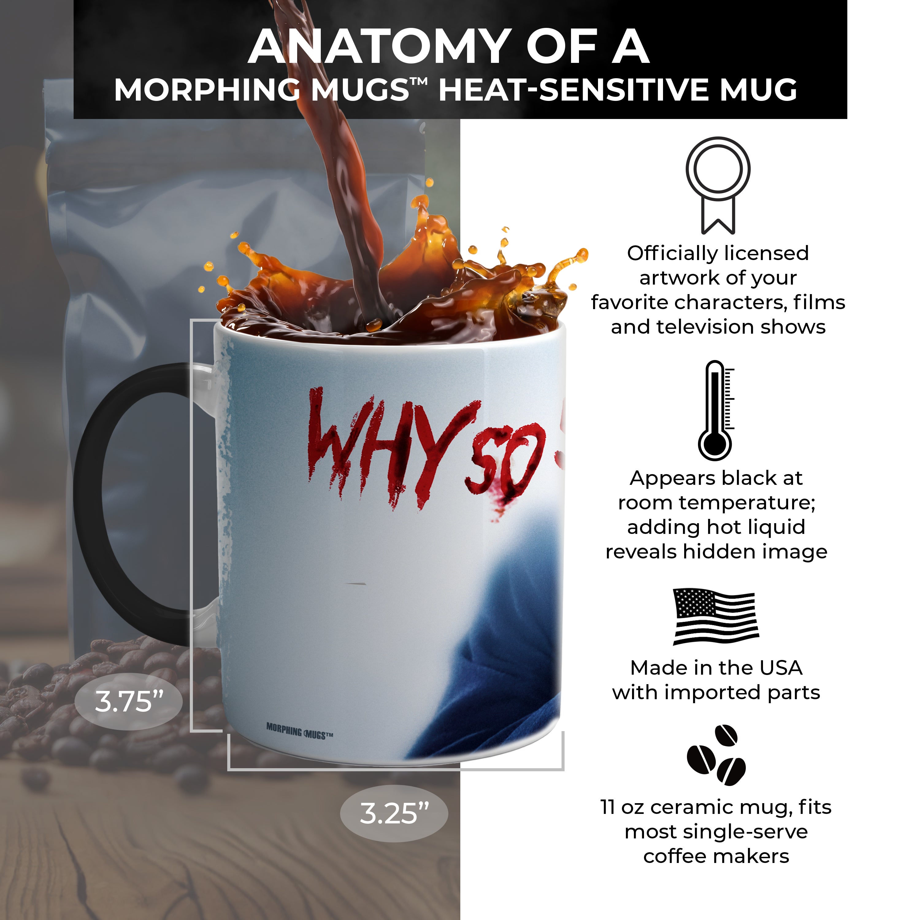 The Dark Knight (Why So Serious) Morphing Mugs®  Heat-Sensitive Mug MMUG742